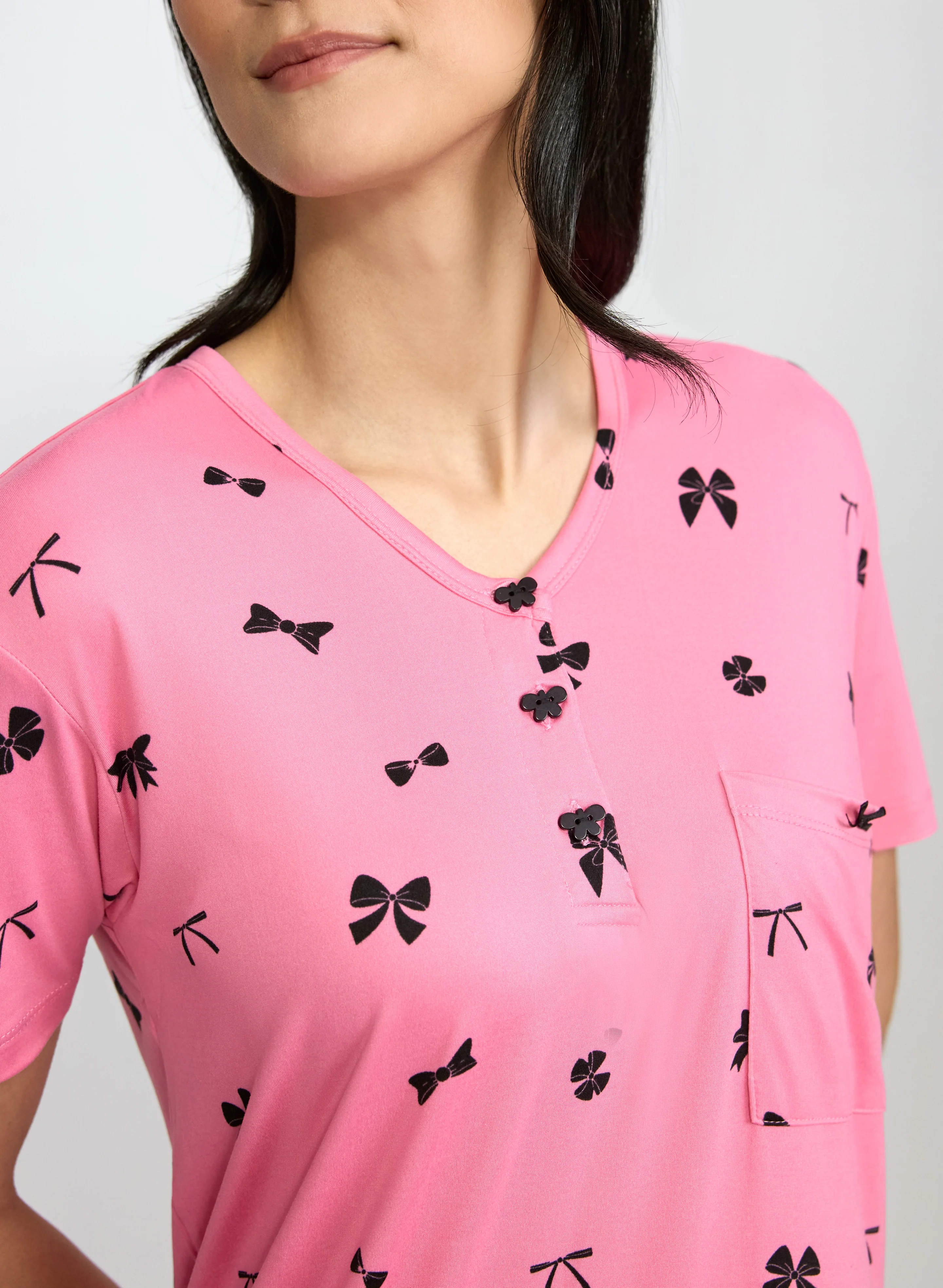 Bow Print Jersey Nightgown - Image 5