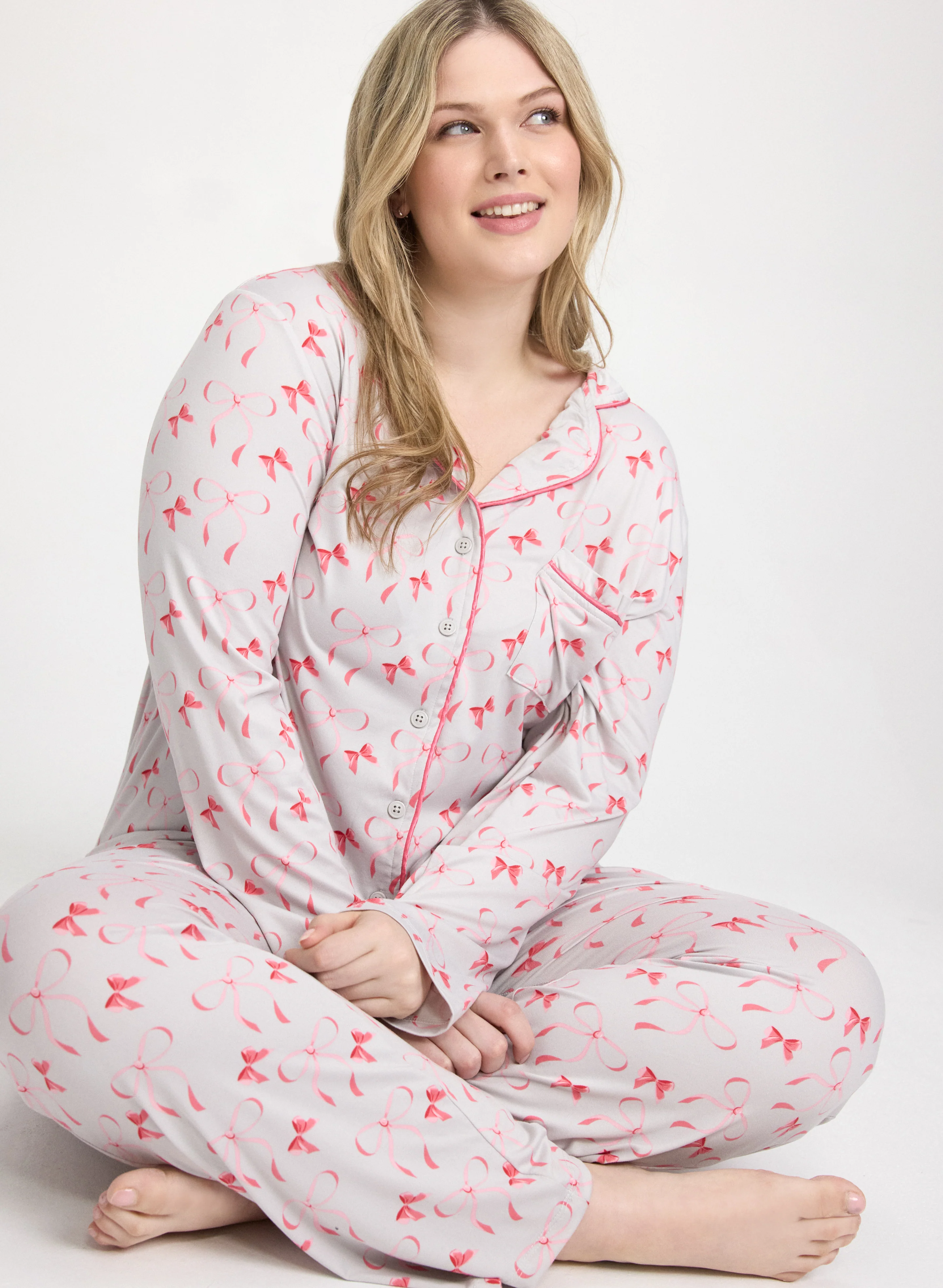 Bow Print Pyjama Set - Image 2