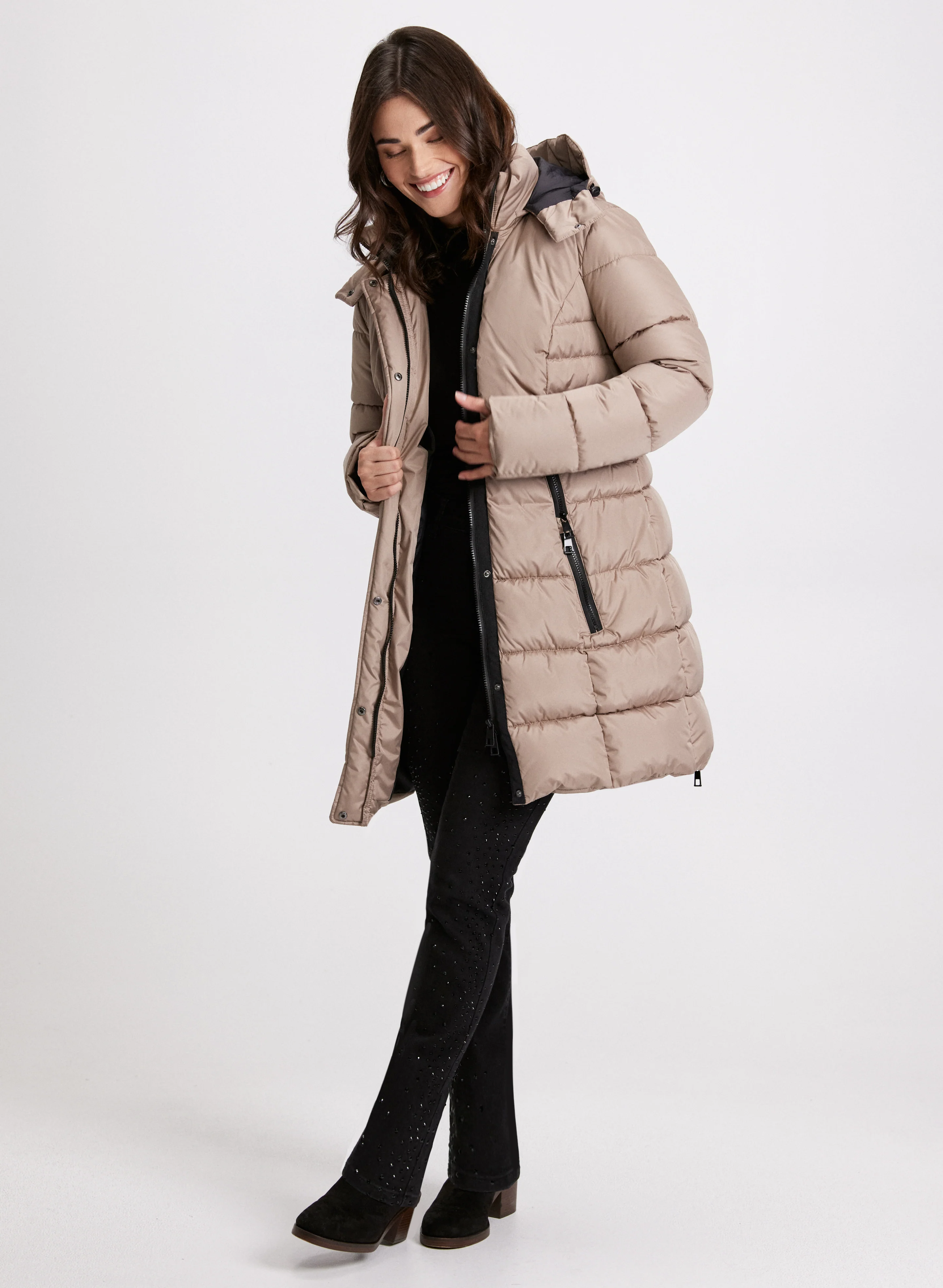 Box Quilt Puffer Coat - Image 2