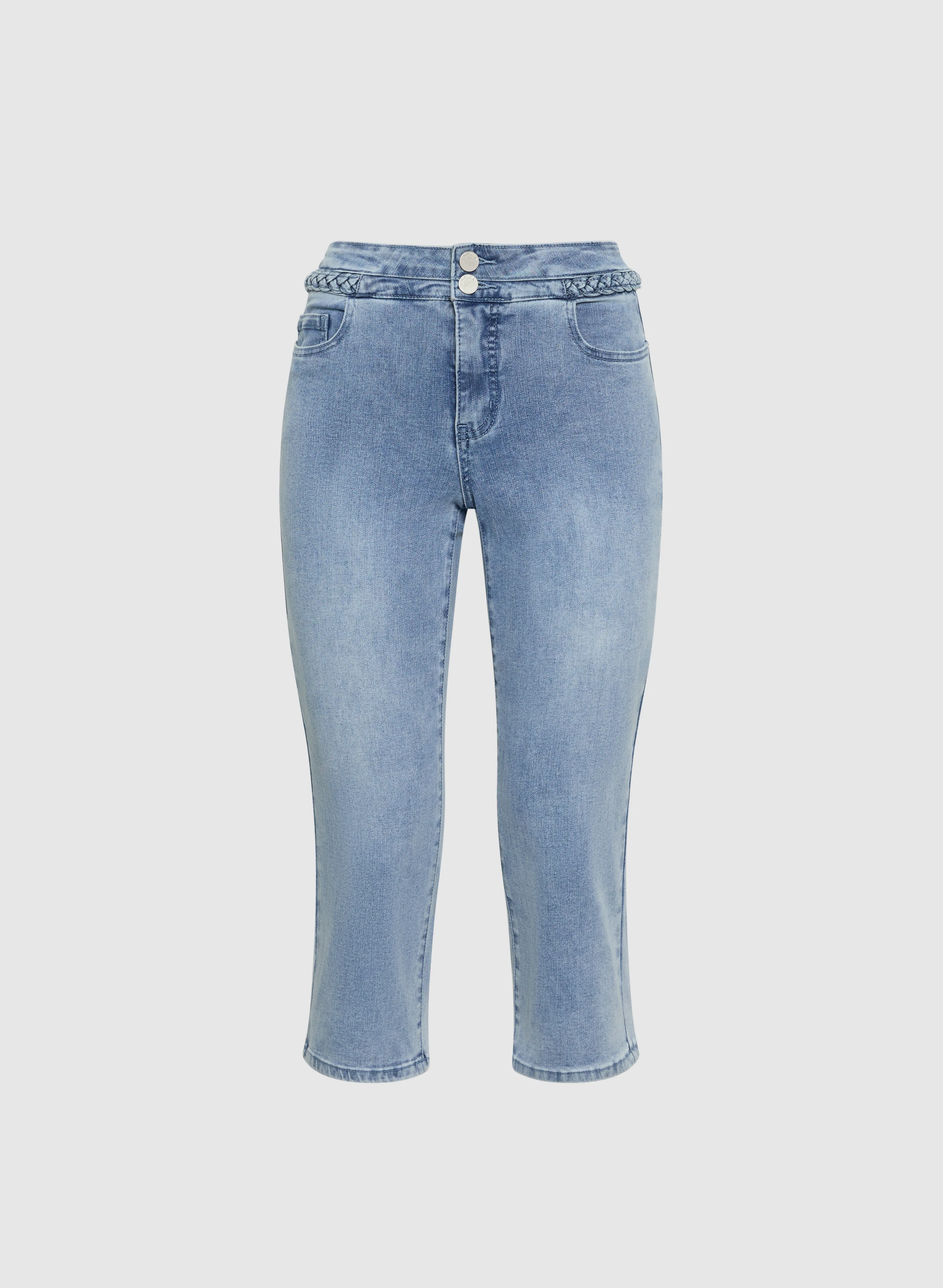 Braided Trim Denim Capris - Image 6