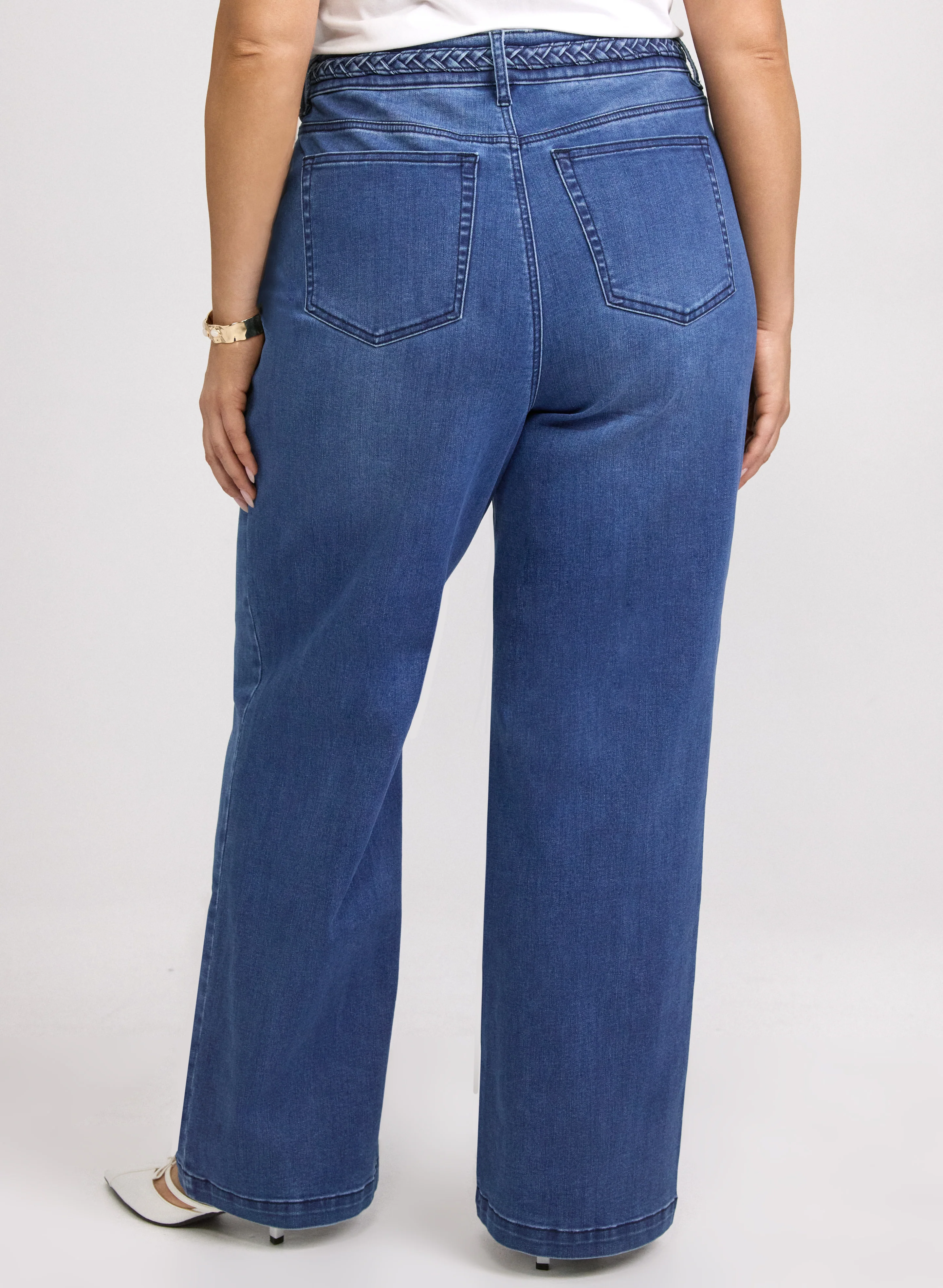 Braided Trim Wide-Leg Pants - Image 4