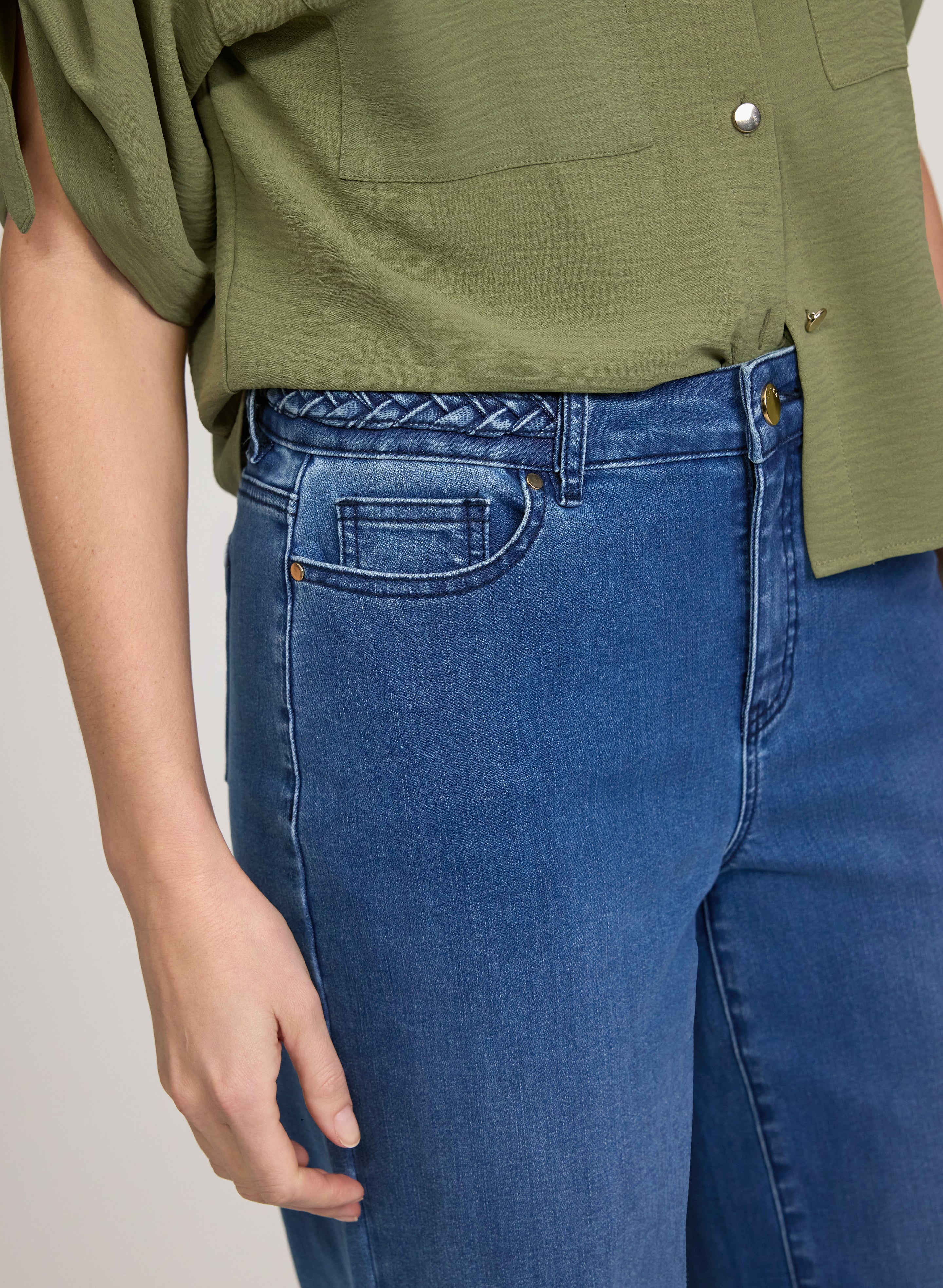 Braided Trim Wide-Leg Pants - Image 2