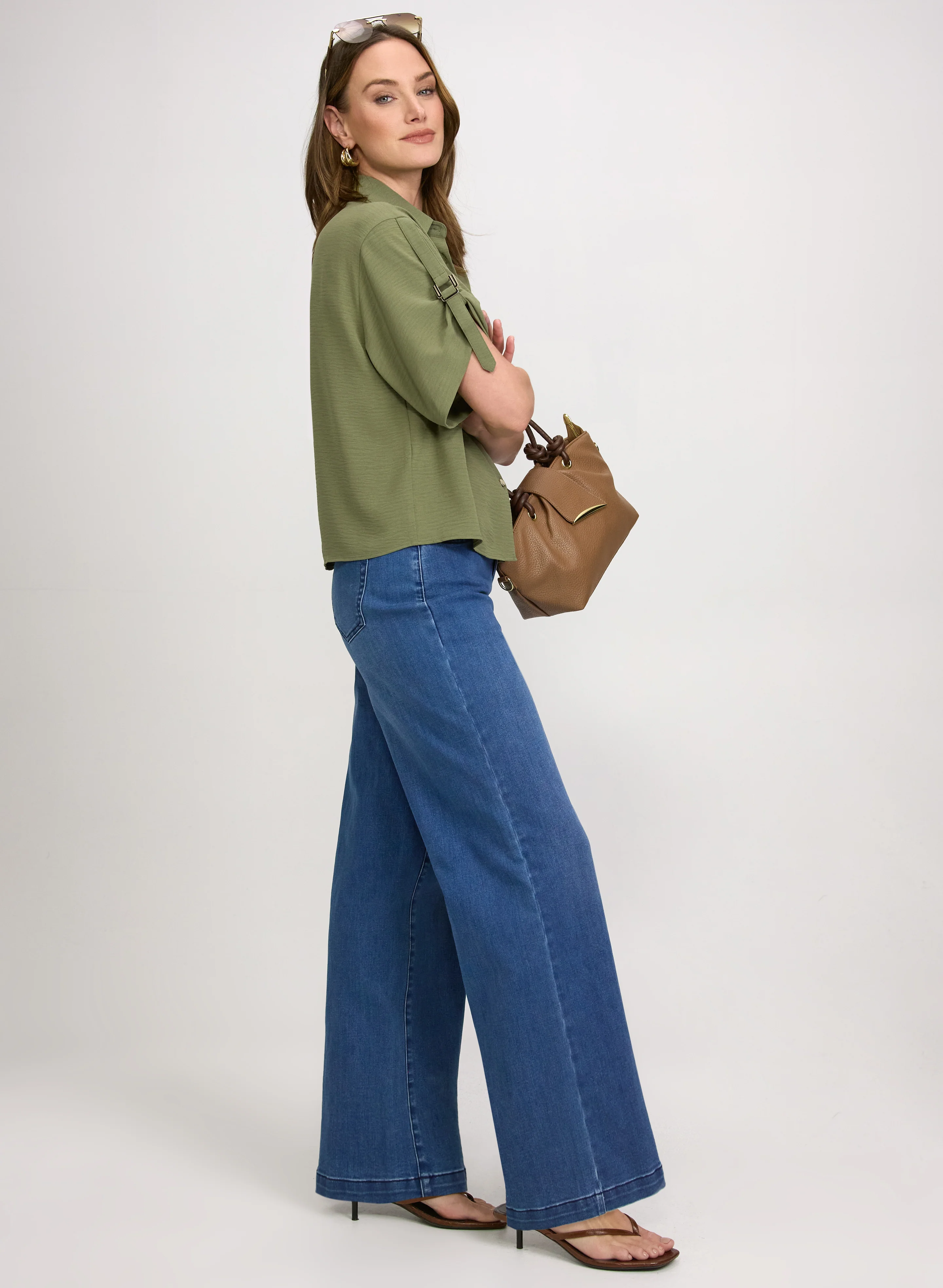Braided Trim Wide-Leg Pants - Image 4