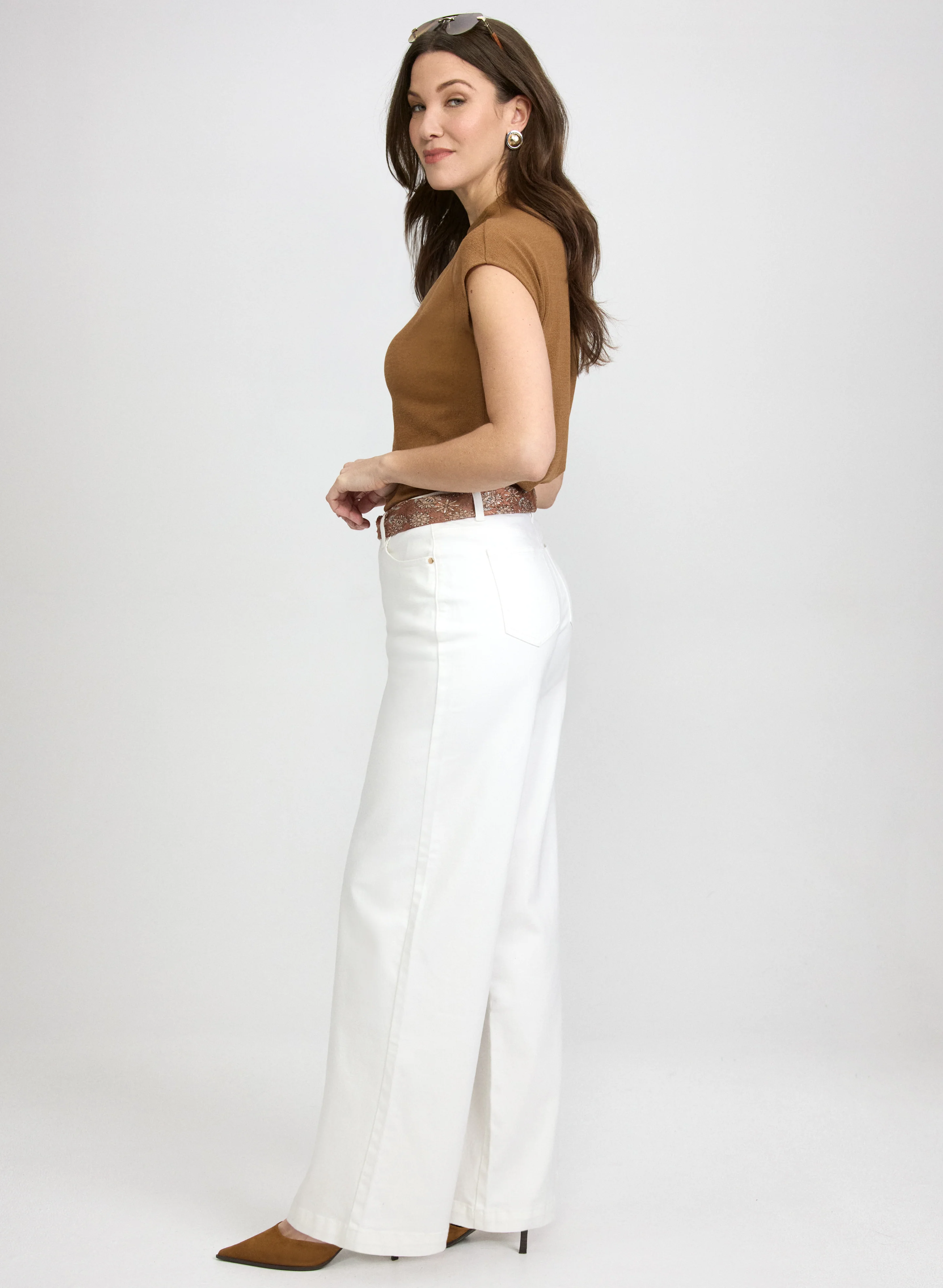 Braided Waist Trim Wide-Leg Jeans - Image 5