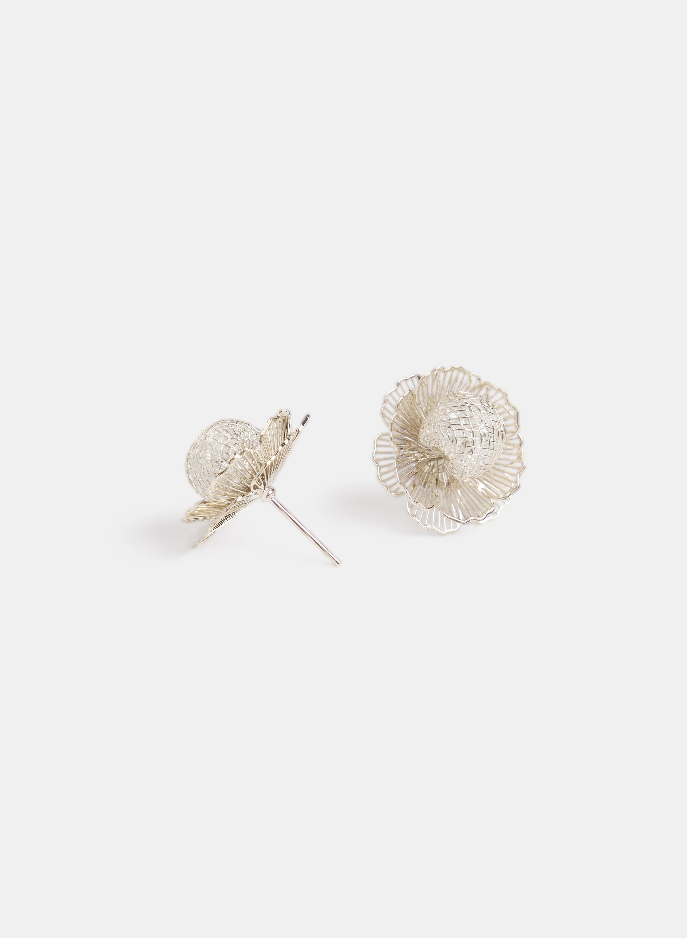 Brass Flower Earrings - Image 2