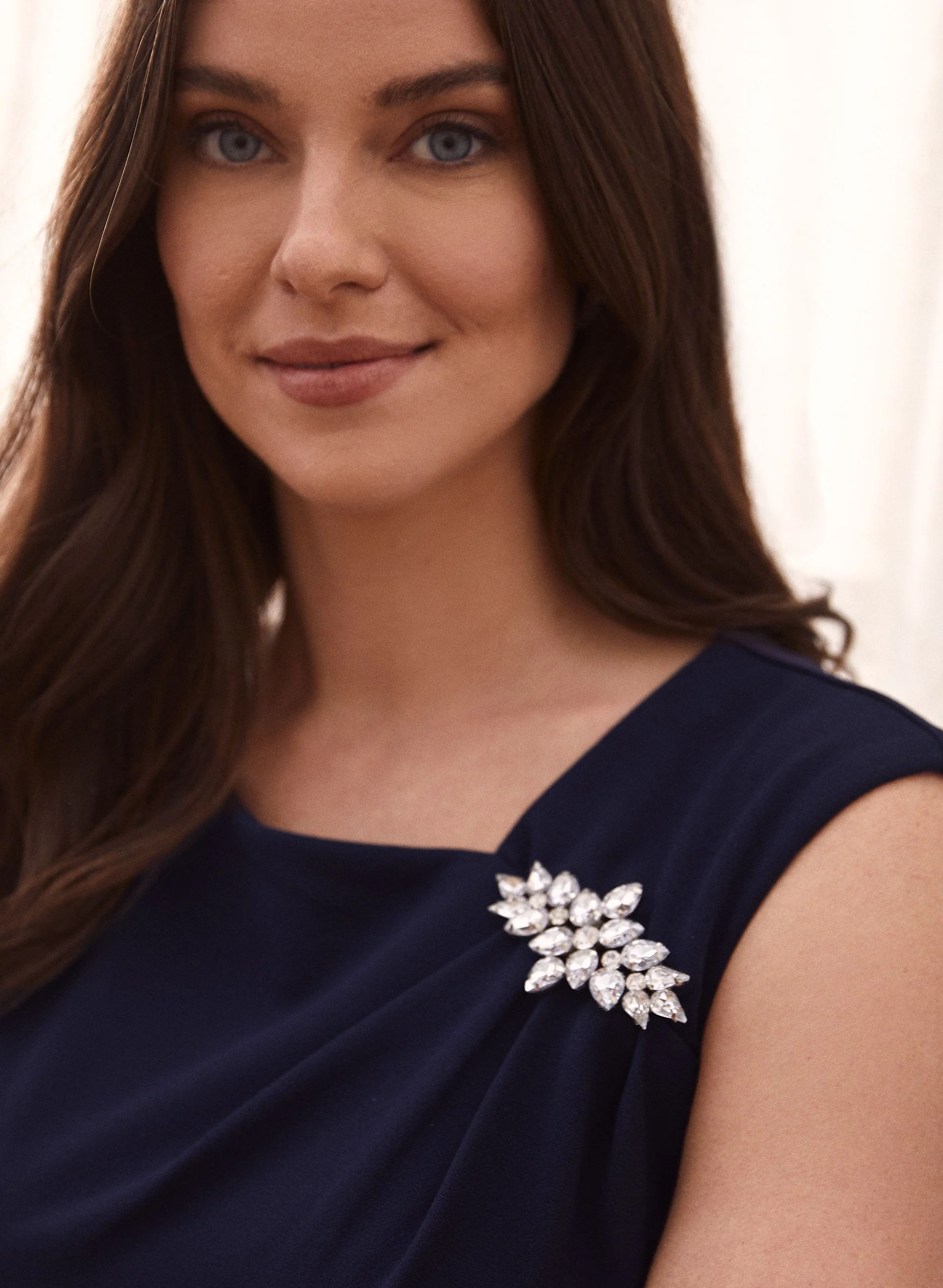 Brooch Detail Sheath Dress - Image 2