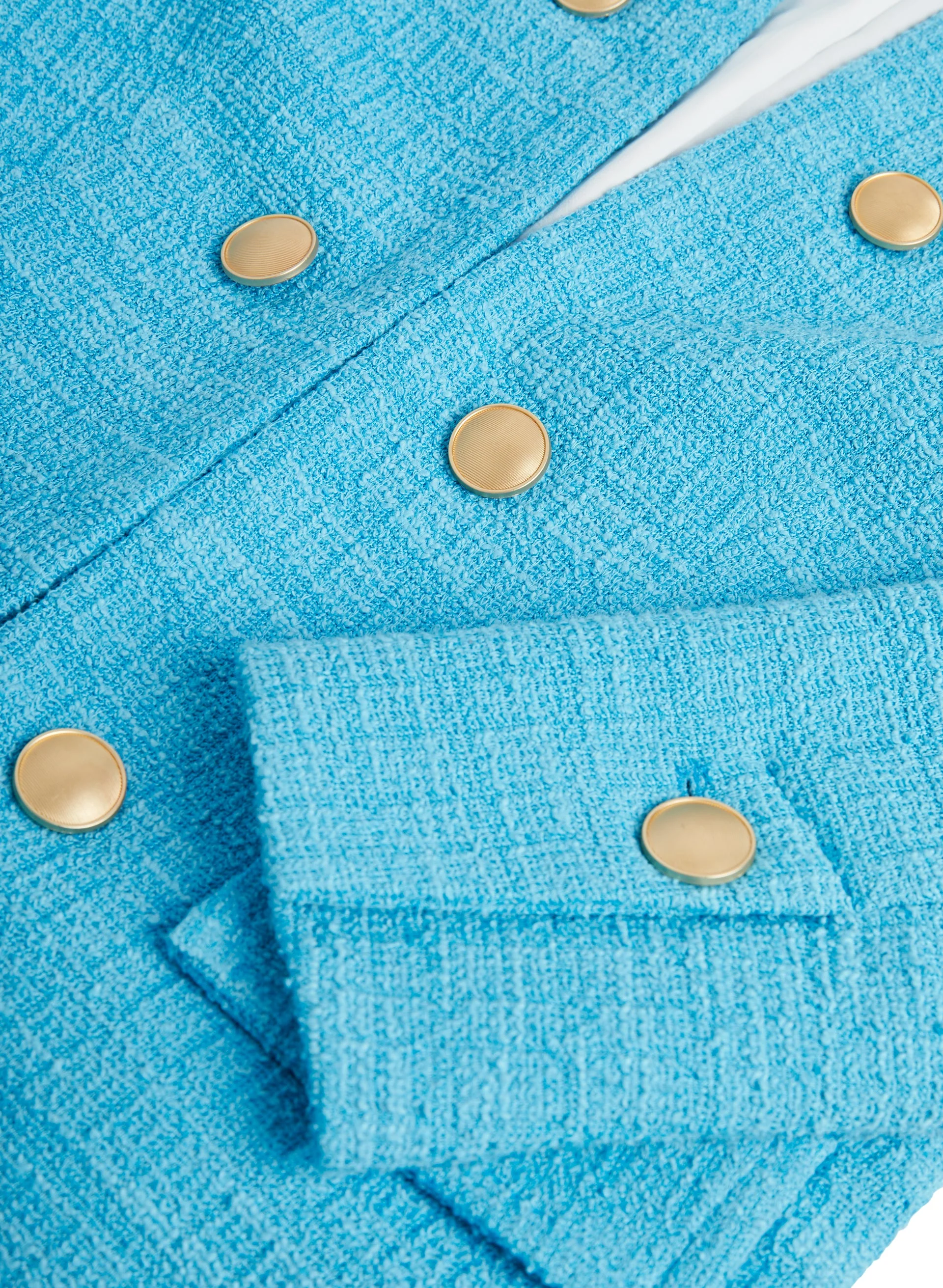 Button Detail Bouclé Jacket - Image 6