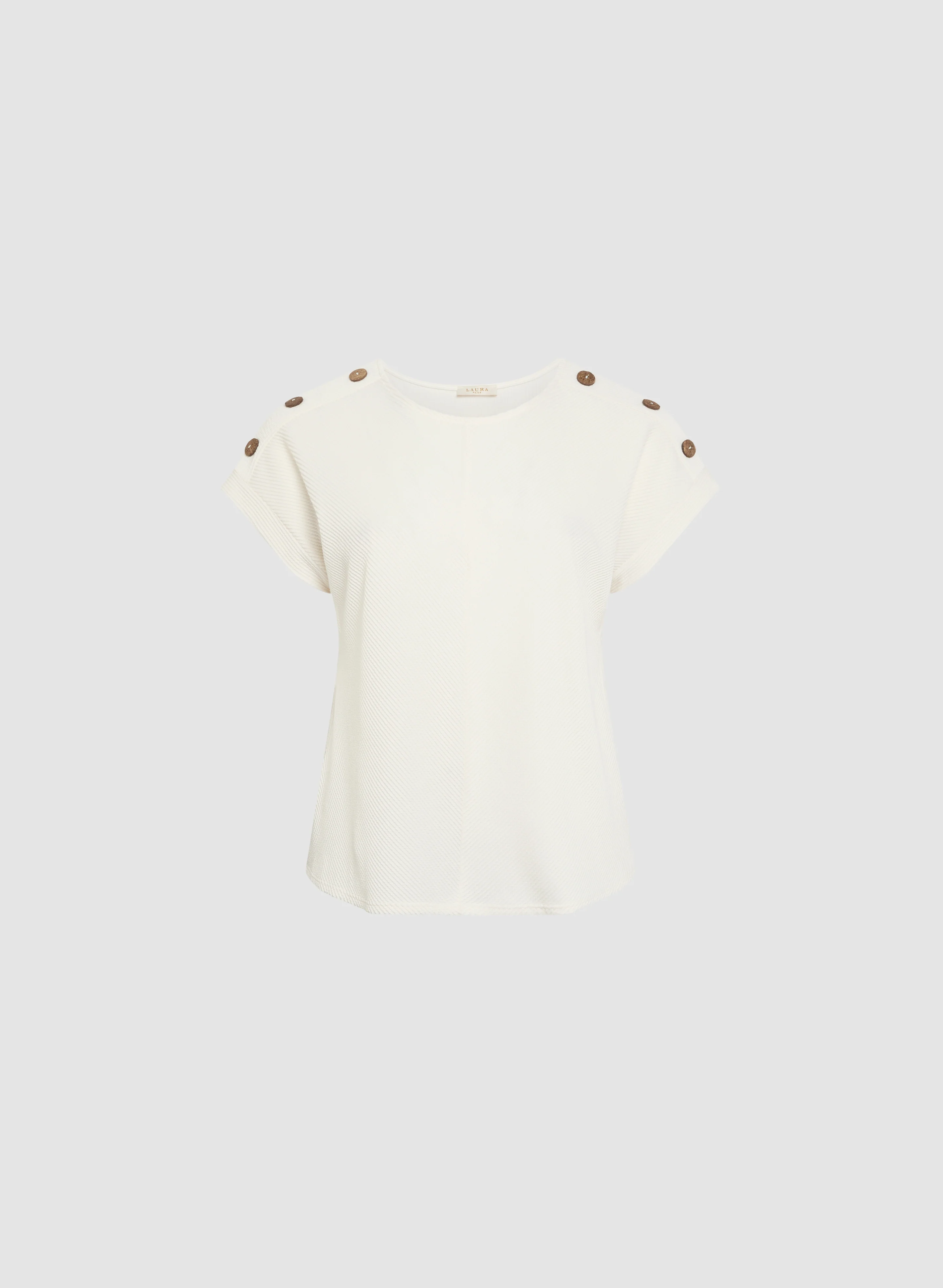 Button Detail Cap-Sleeve Top - Image 6