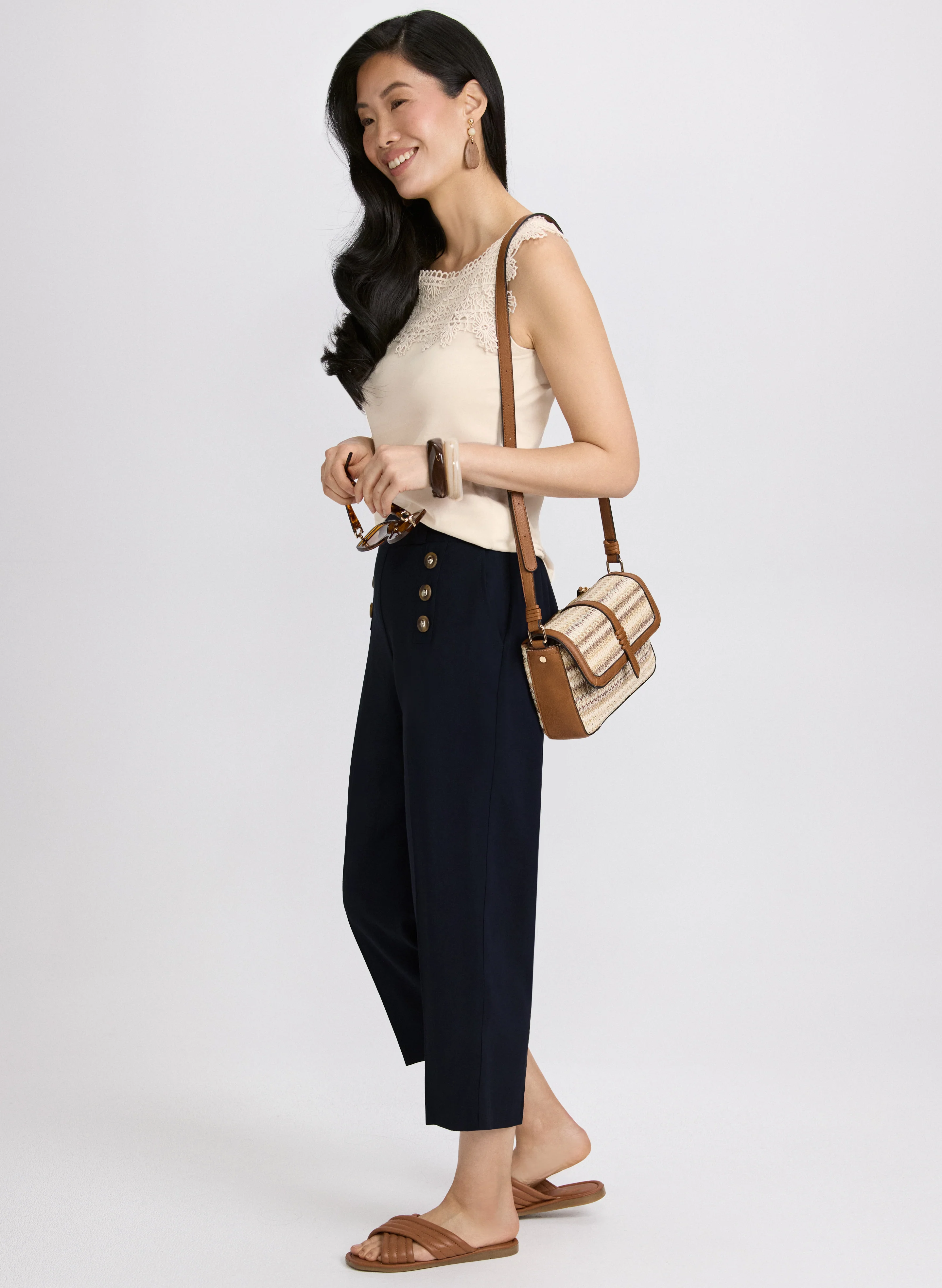 Button Detail Capris - Image 5