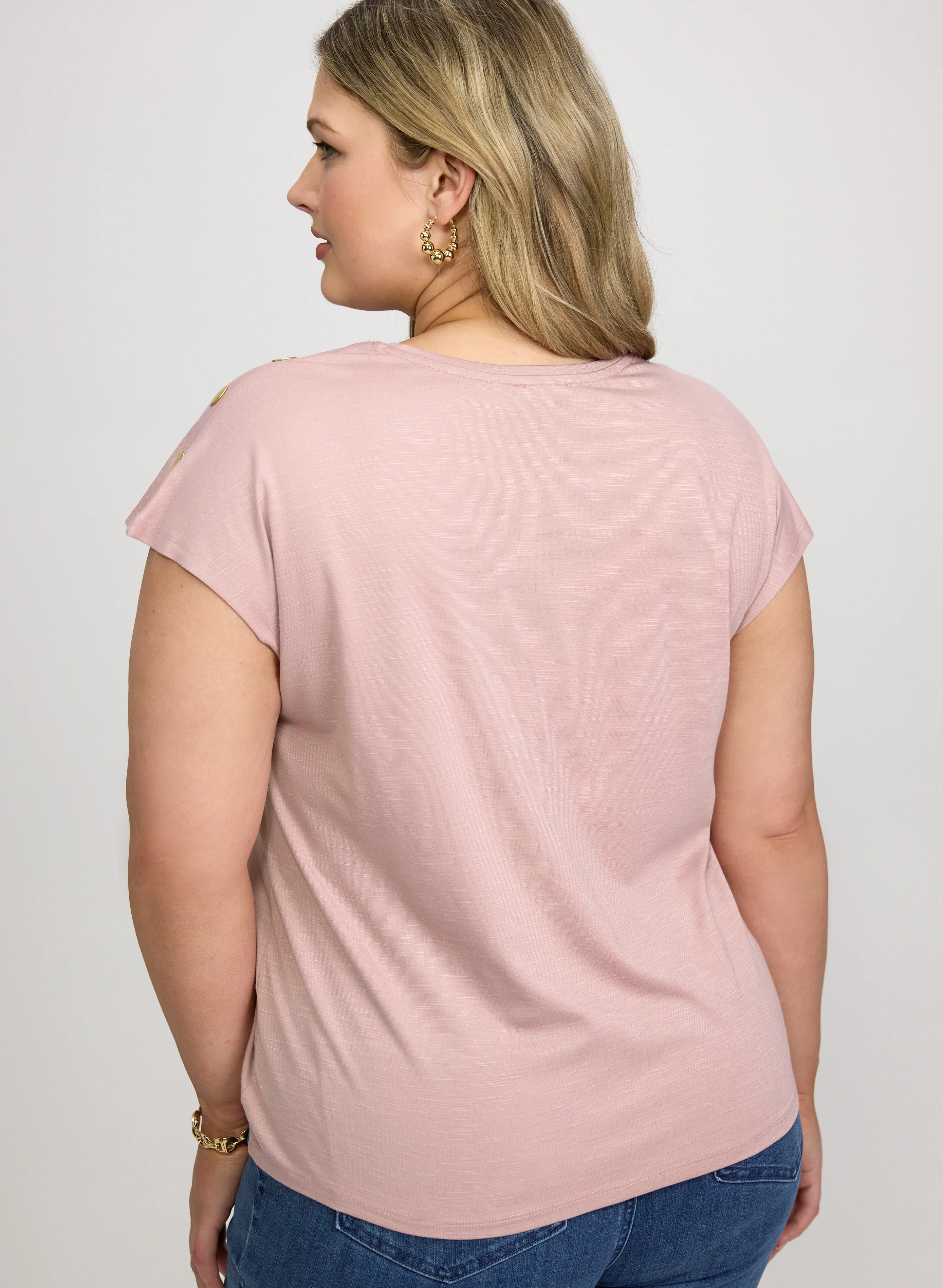 Button Detail T-Shirt - Image 4