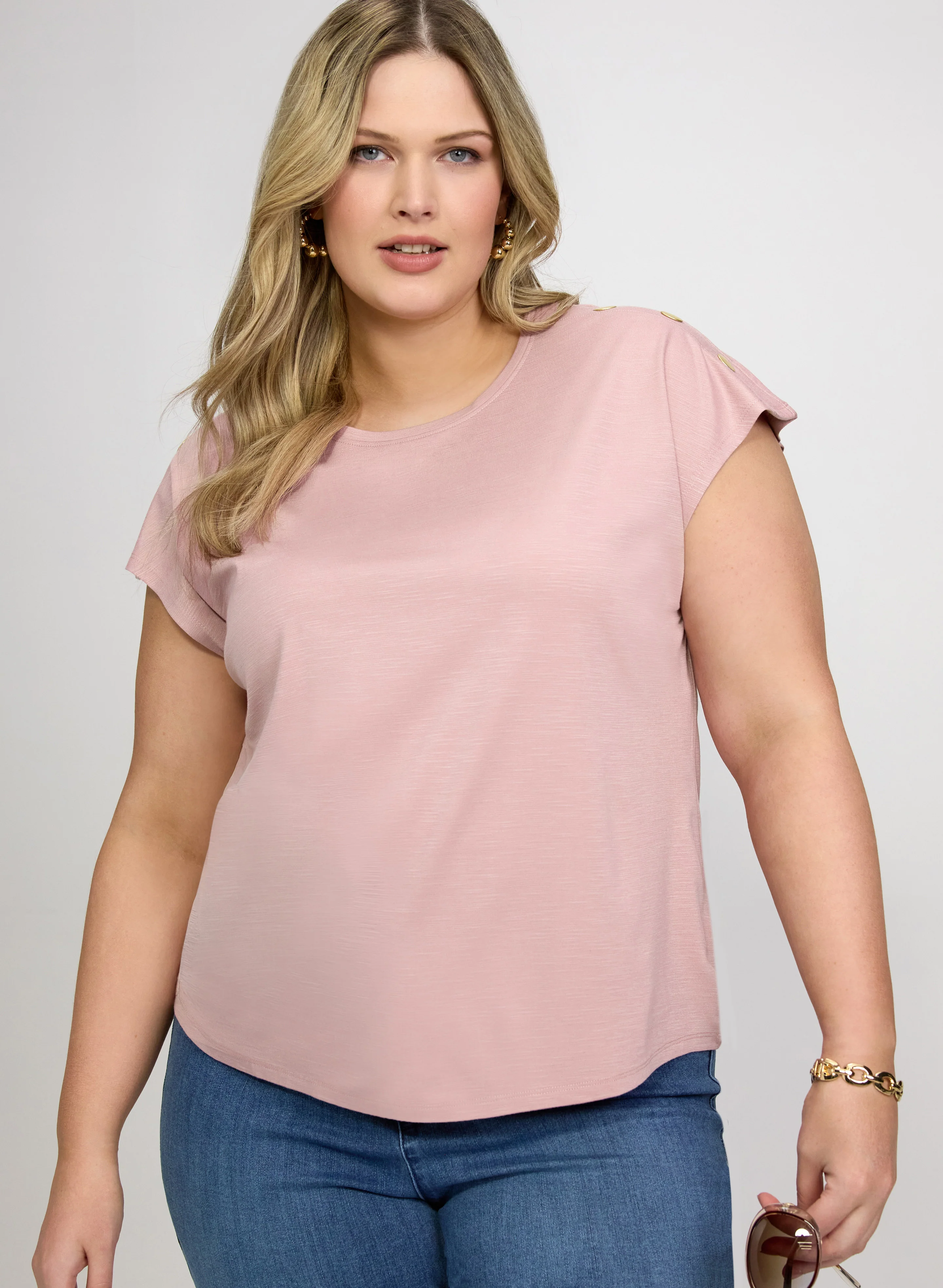 Button Detail T-Shirt - Image 5
