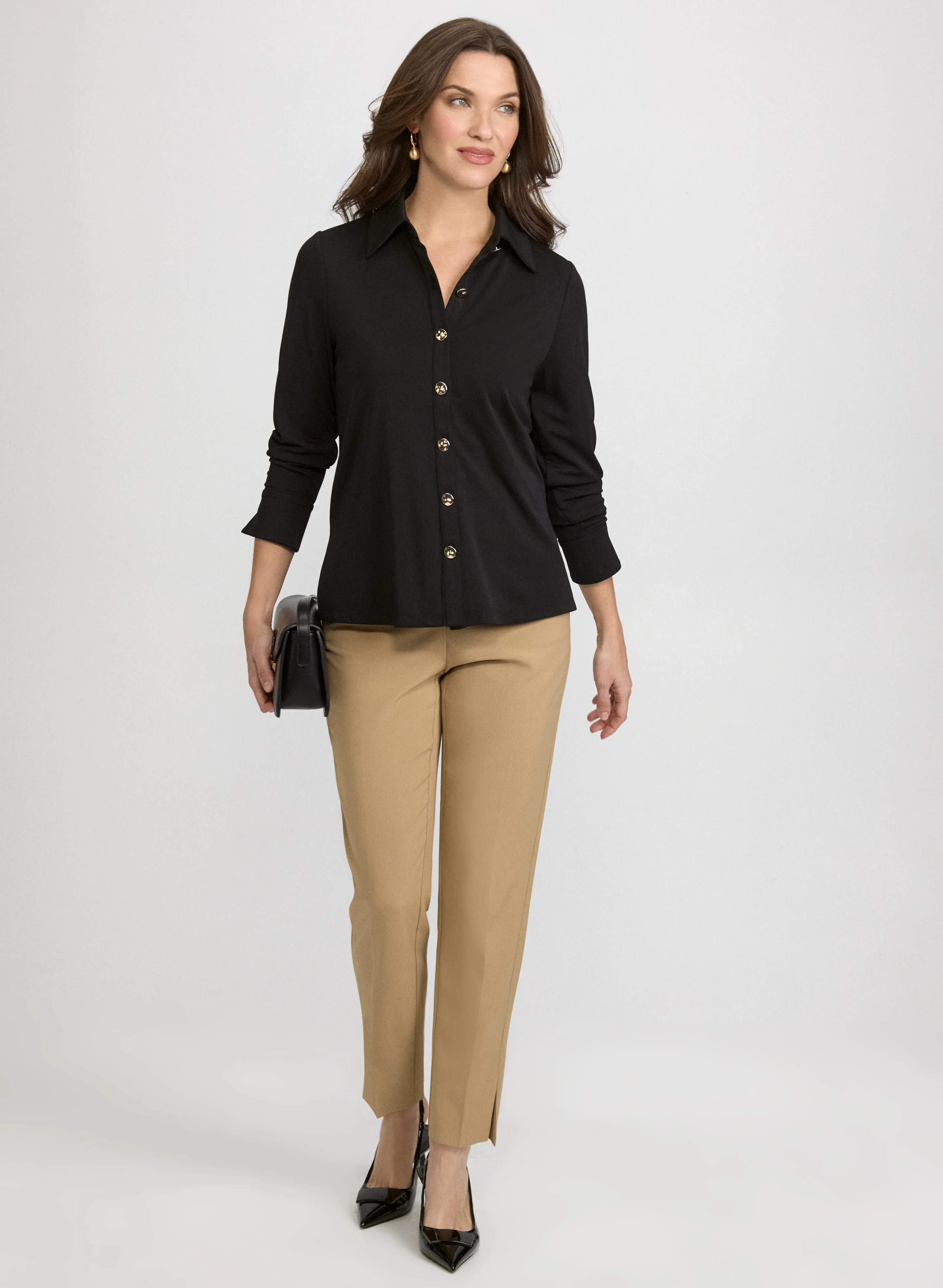 Button Down Jersey Top - Image 3