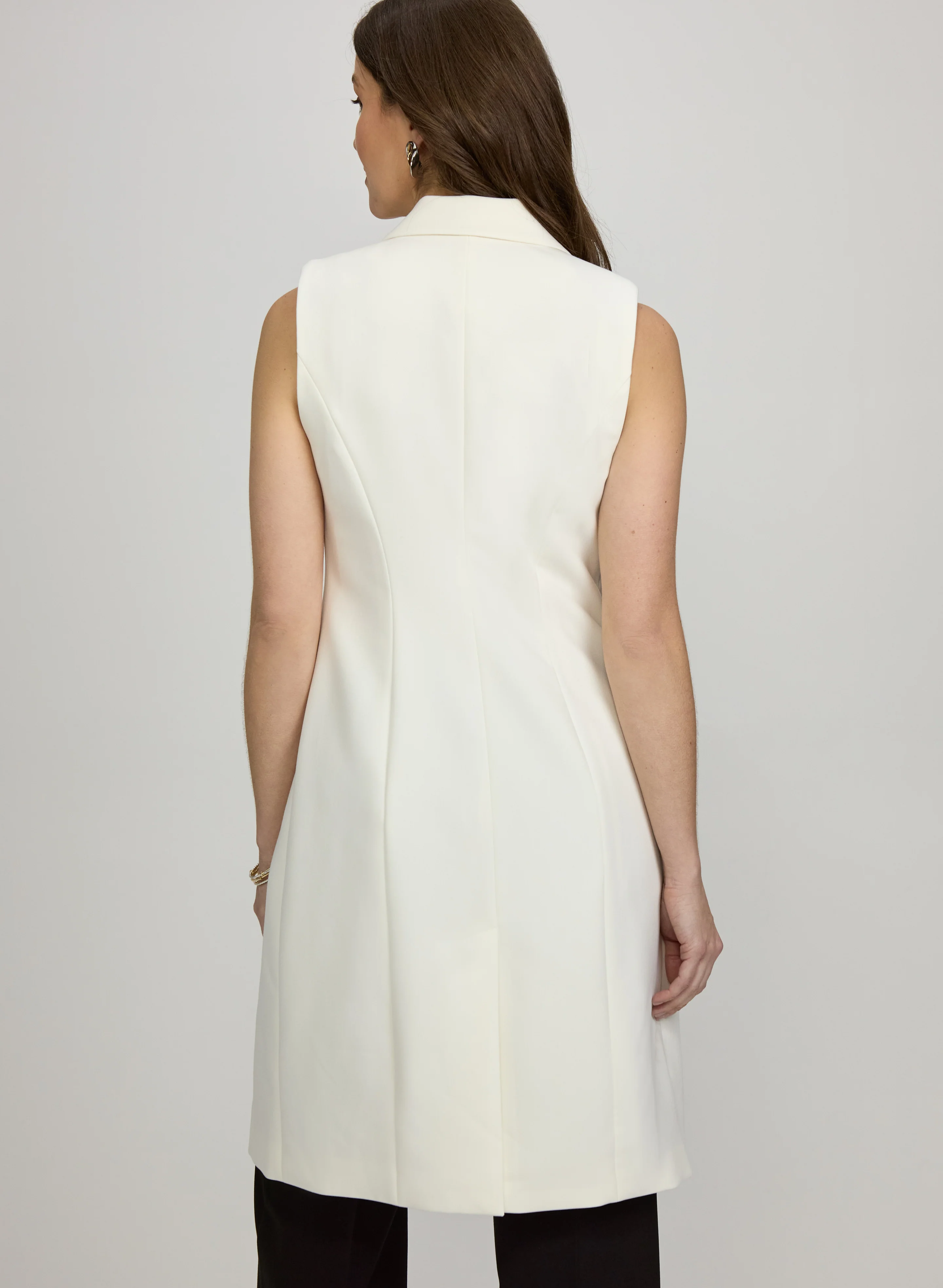 Button-Front Longline Vest - Image 4