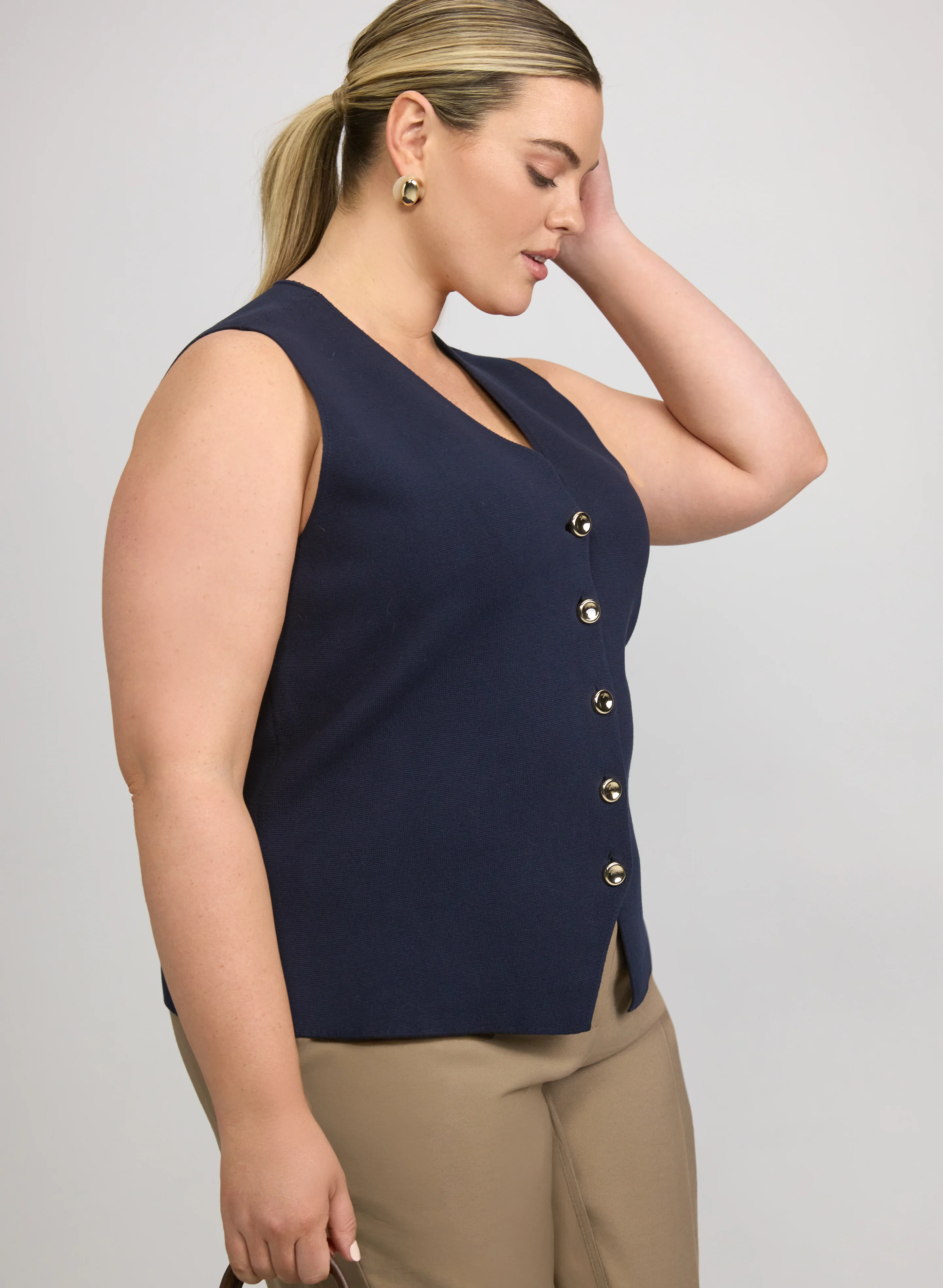 Button Knit Vest - Image 8