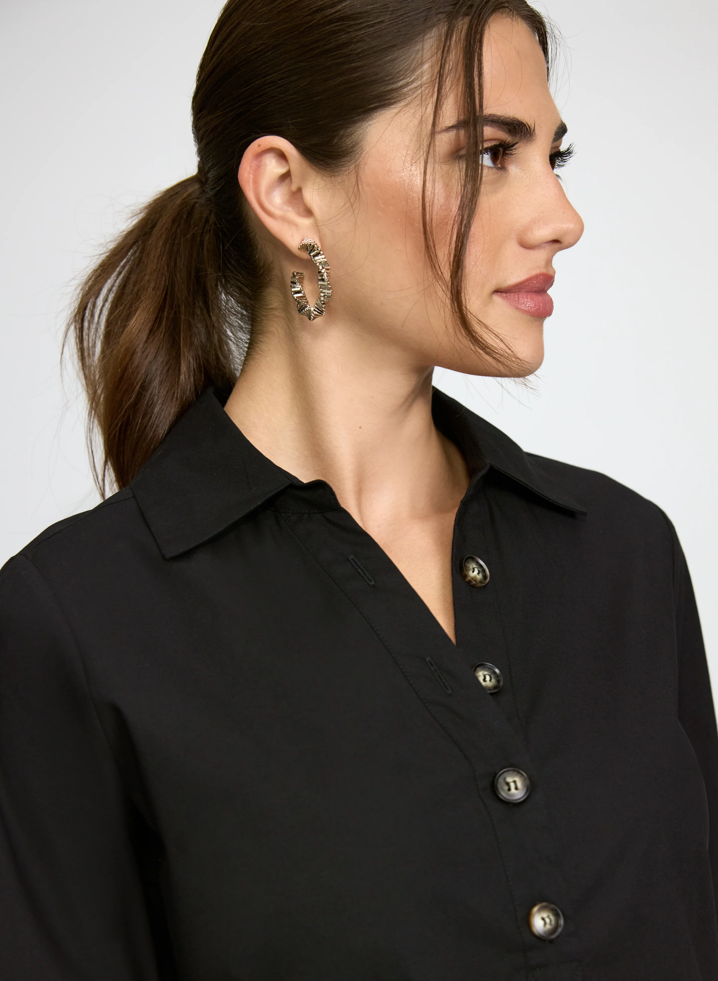 Buttoned Cotton-Blend Dress - Image 3