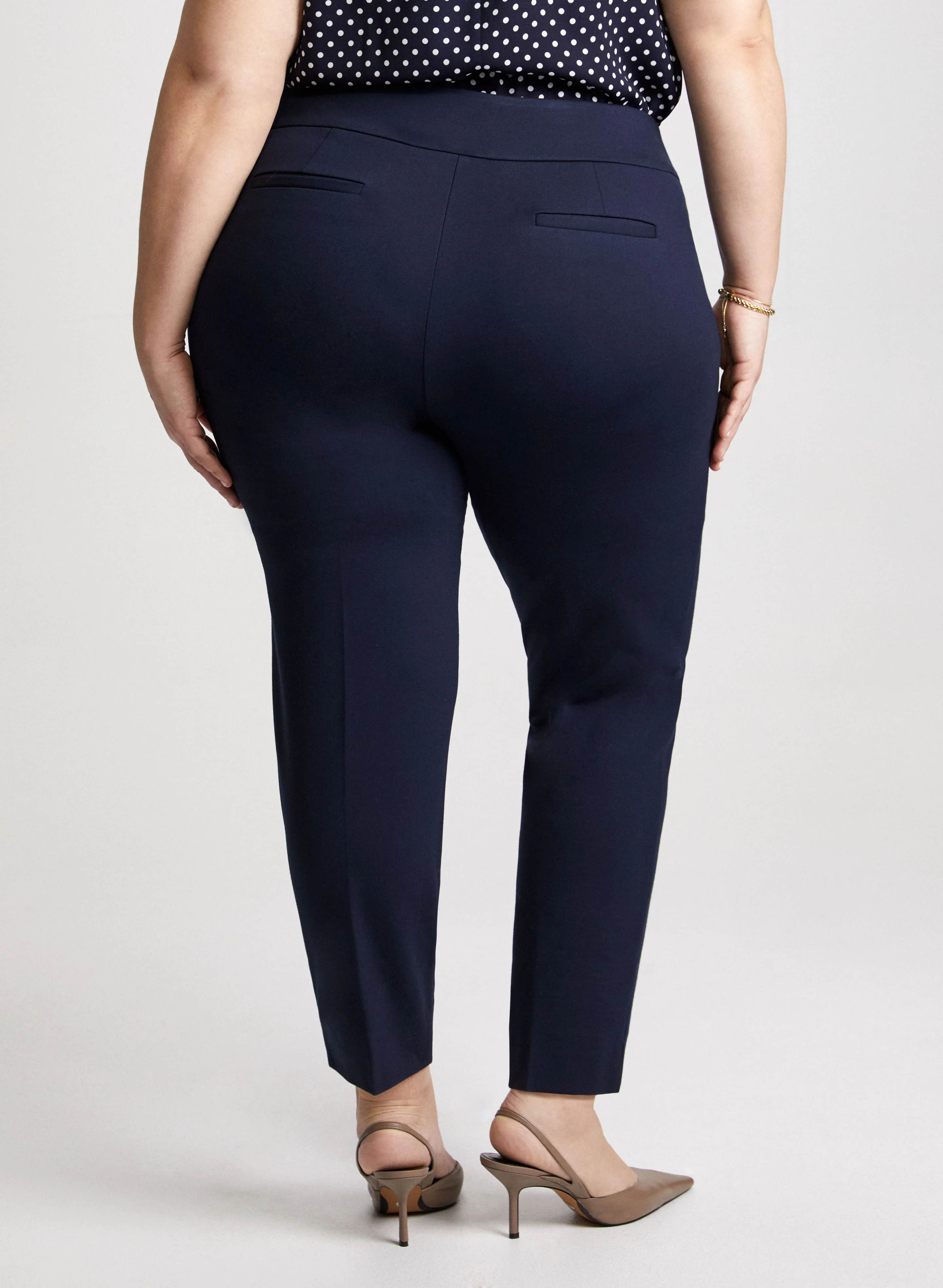 Button Tab Detail Pull-On Pants - Image 2