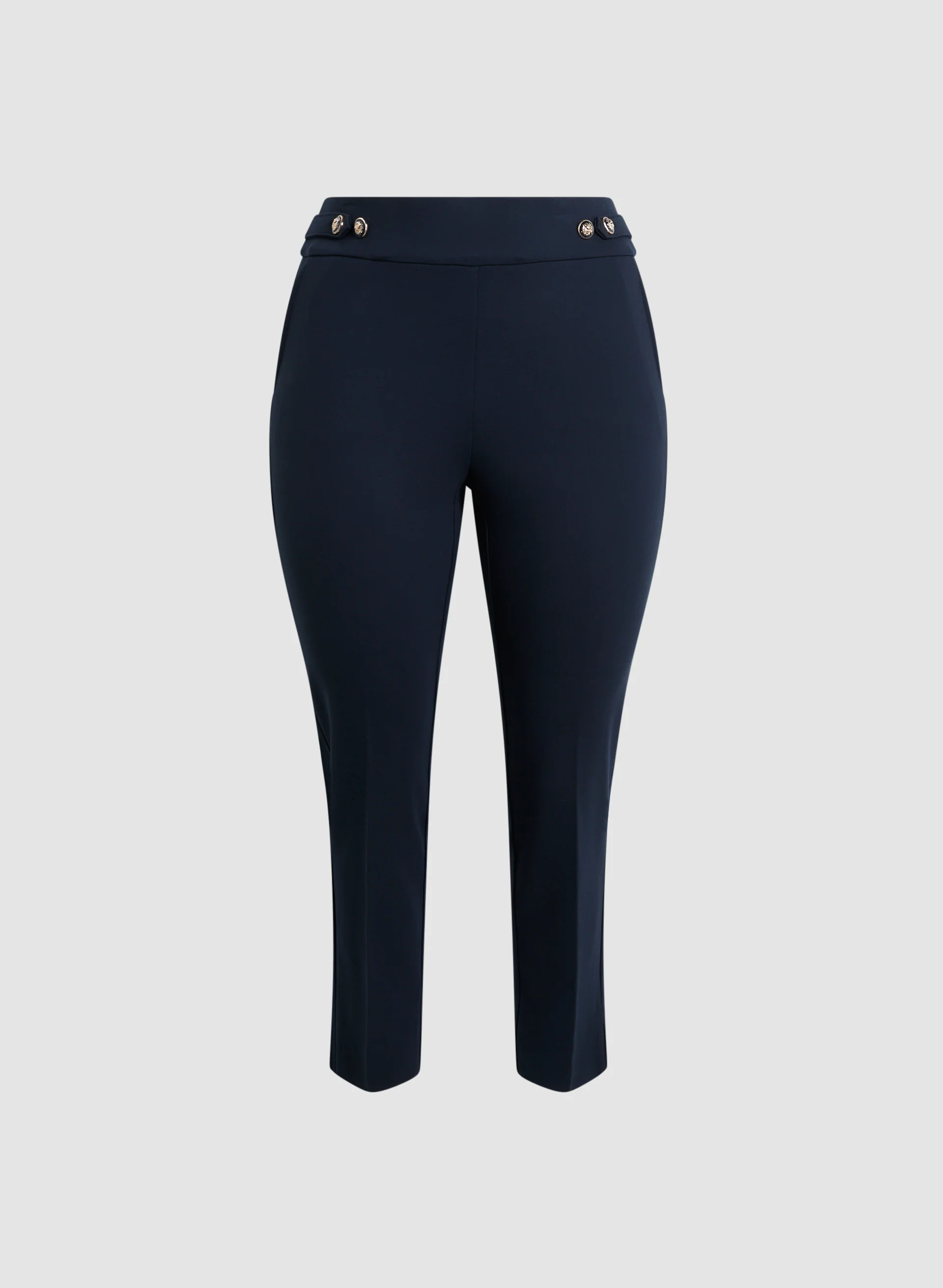 Button Tab Detail Pull-On Pants - Image 6