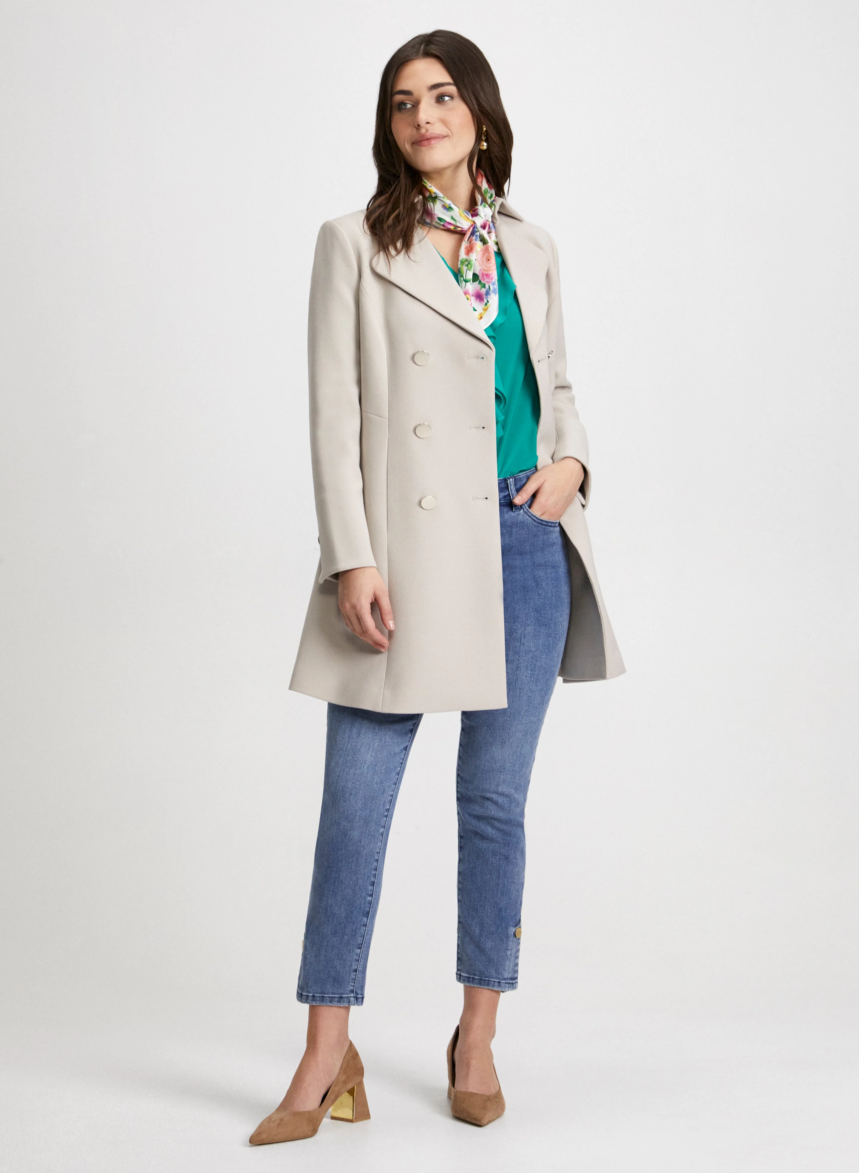 Button Hem Straight Leg Jeans - Image 3