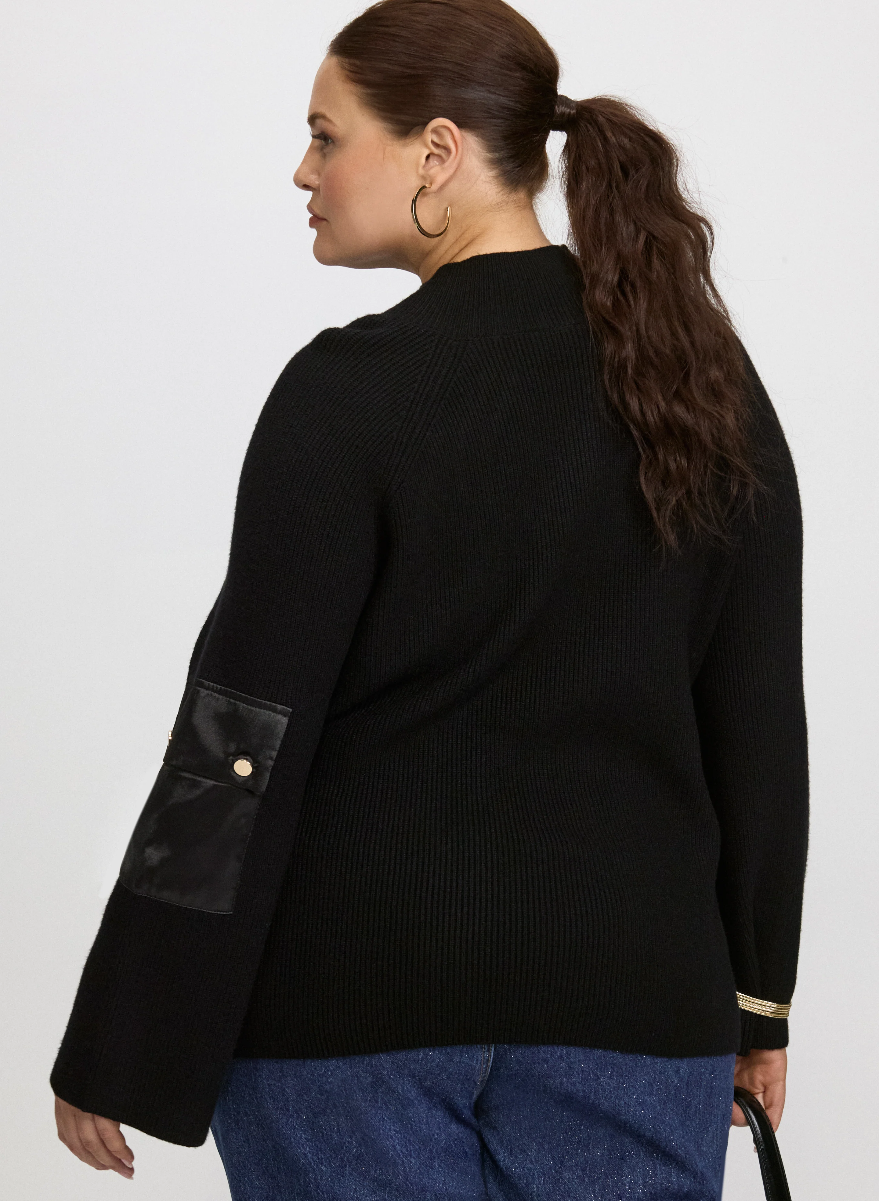Buttoned Mock Neck Sweater - Image 5