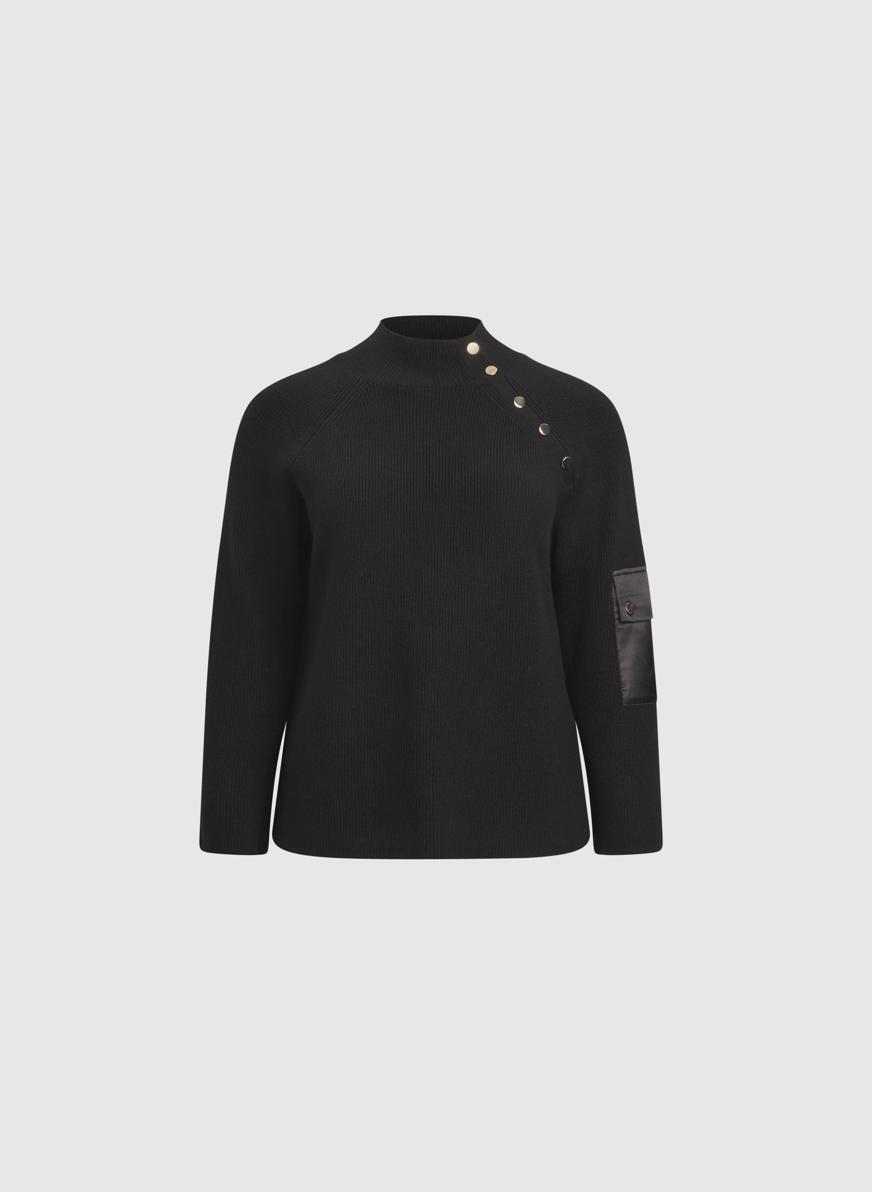 Buttoned Mock Neck Sweater - Image 6