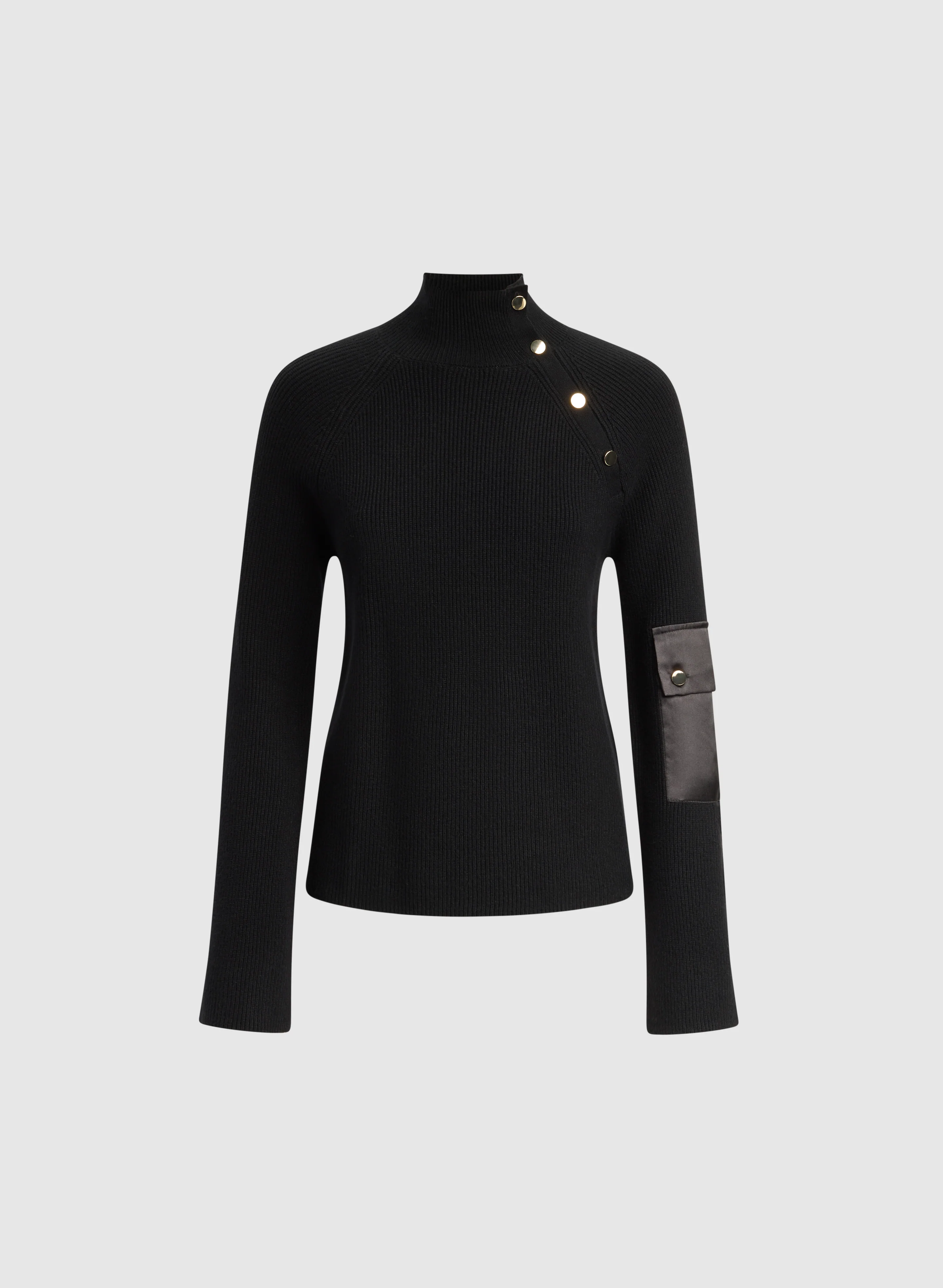 Buttoned Mock Neck Sweater - Image 6