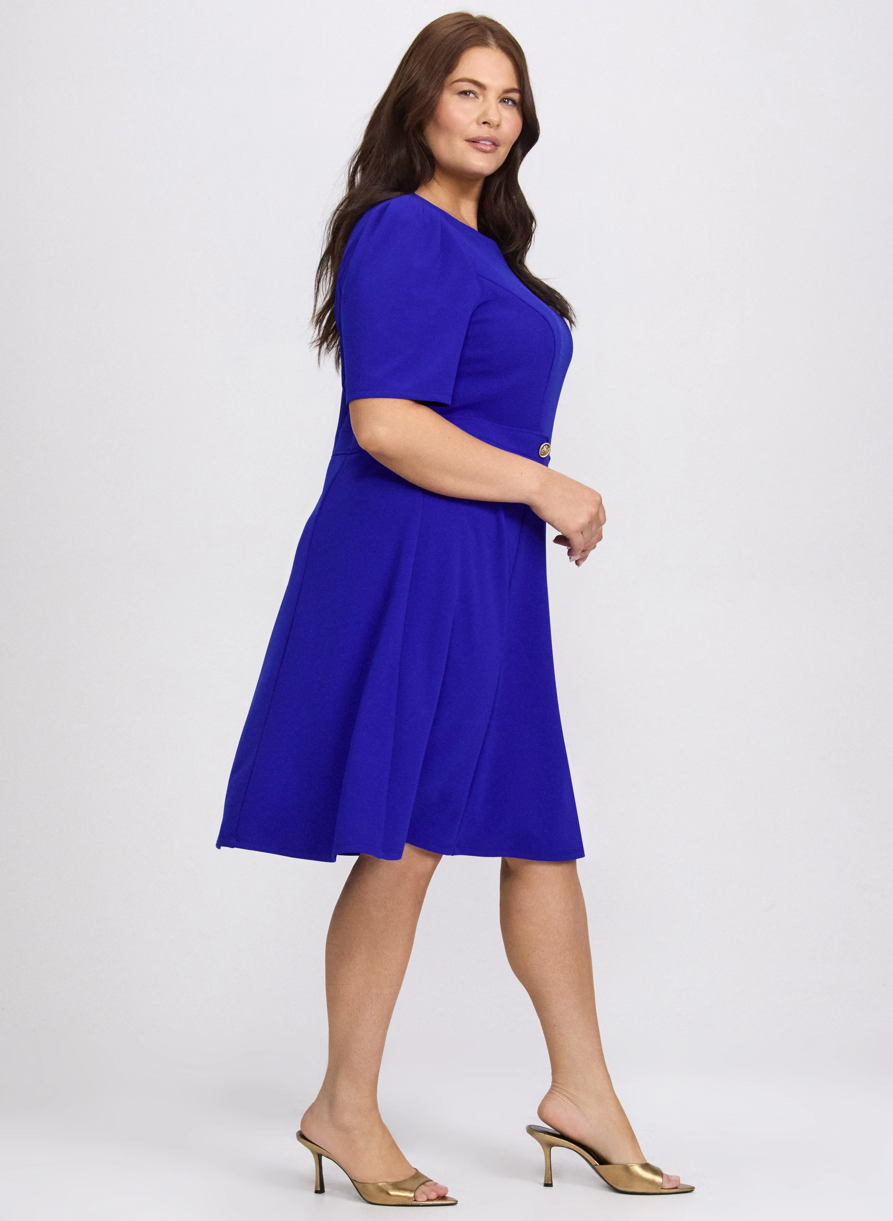 Buttoned-Tab Detail Dress - Image 2