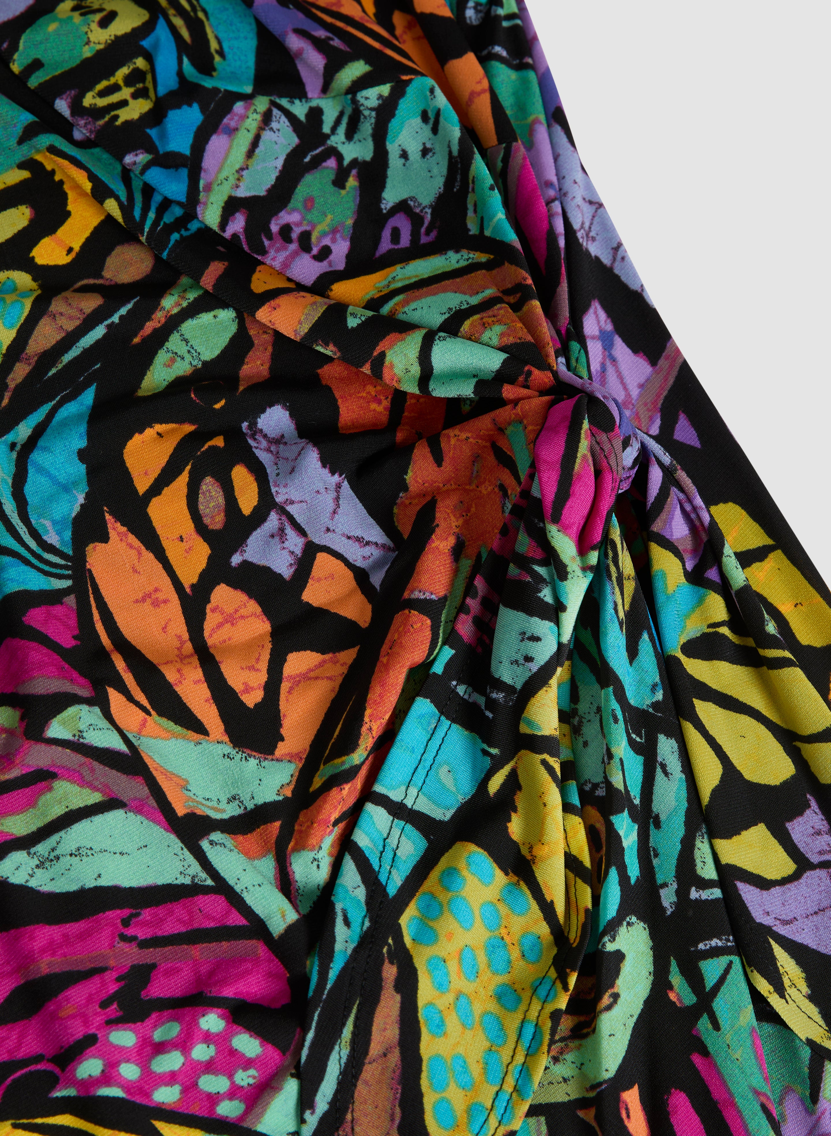 Abstract Print Wrap-Effect Dress - Image 7