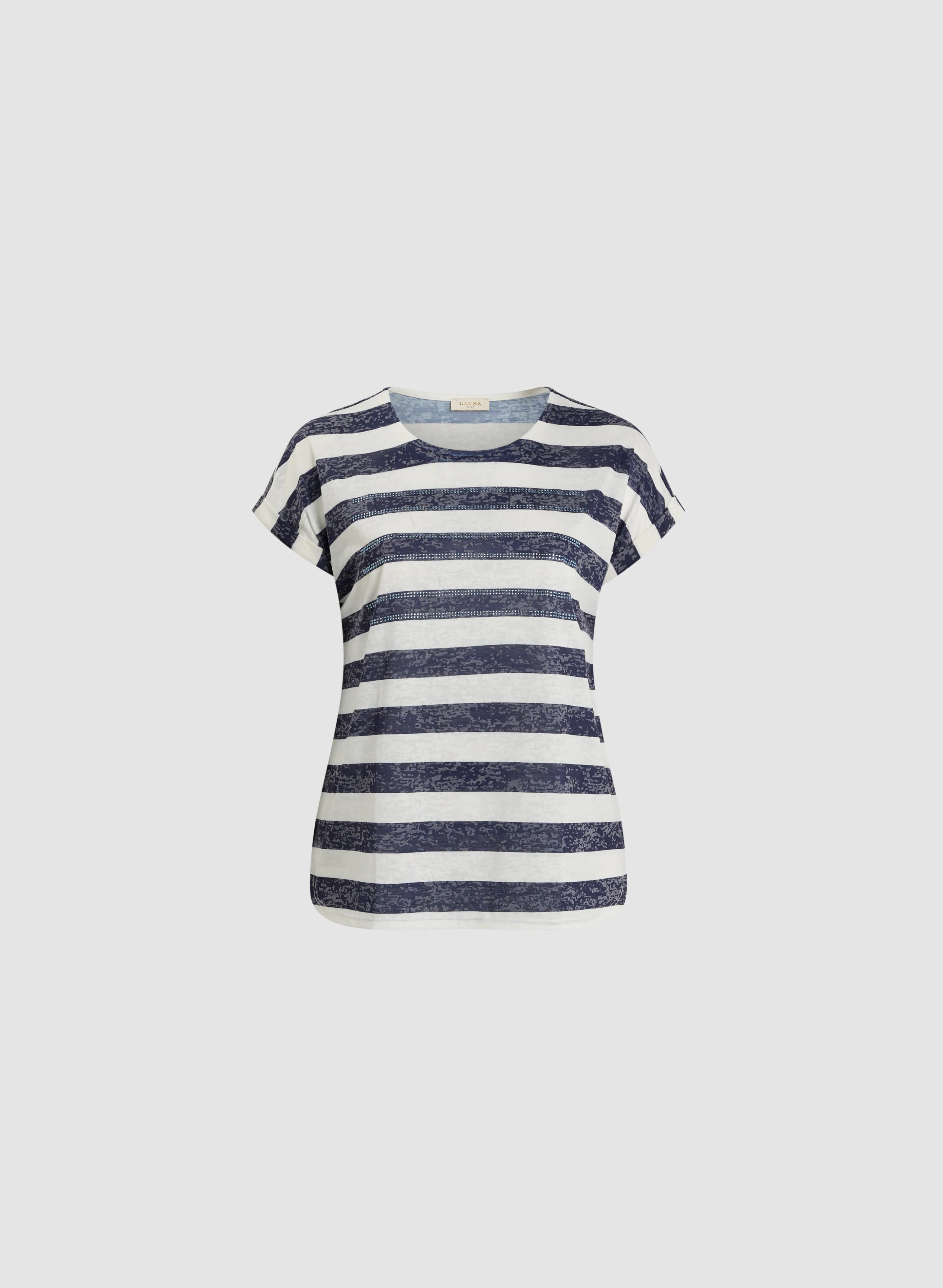 Cap Sleeve Striped T-Shirt - Image 6