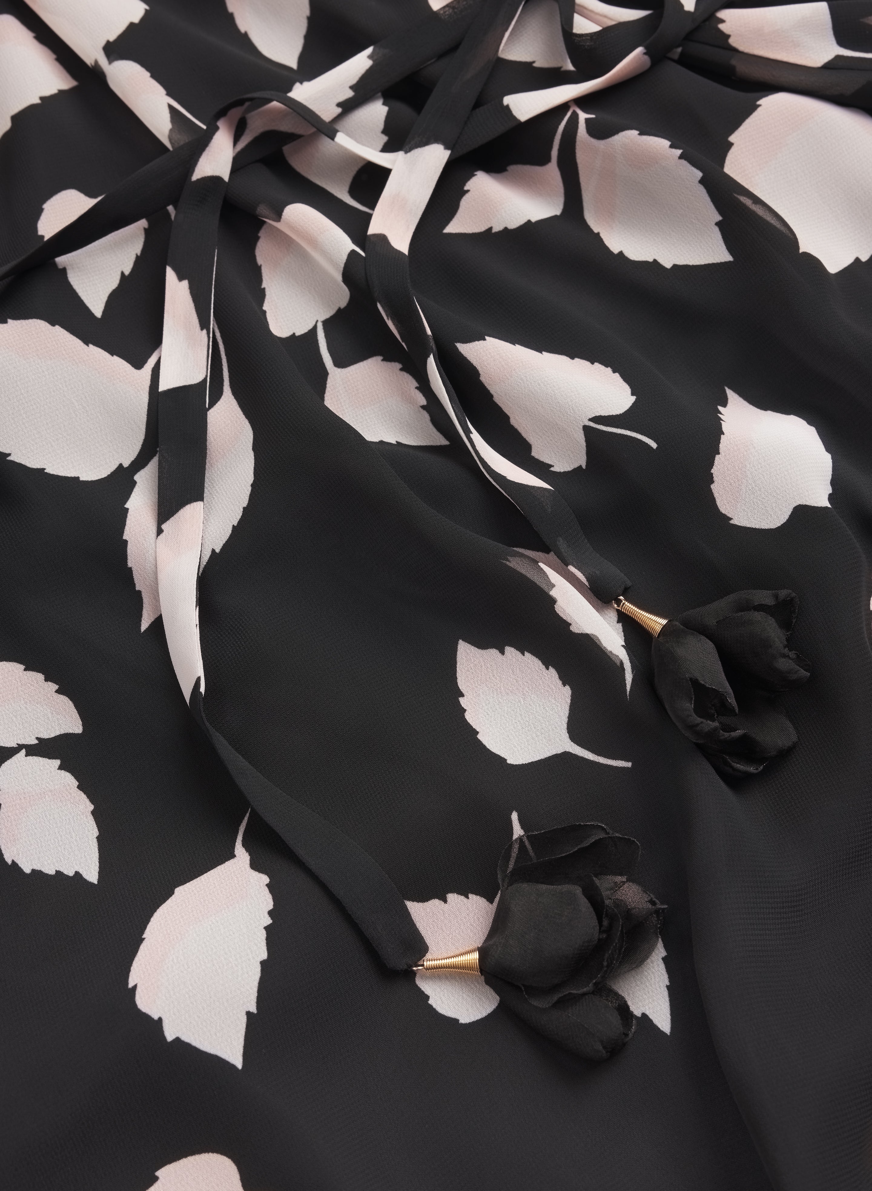 Cascading Leaf Print Dress - Image 6