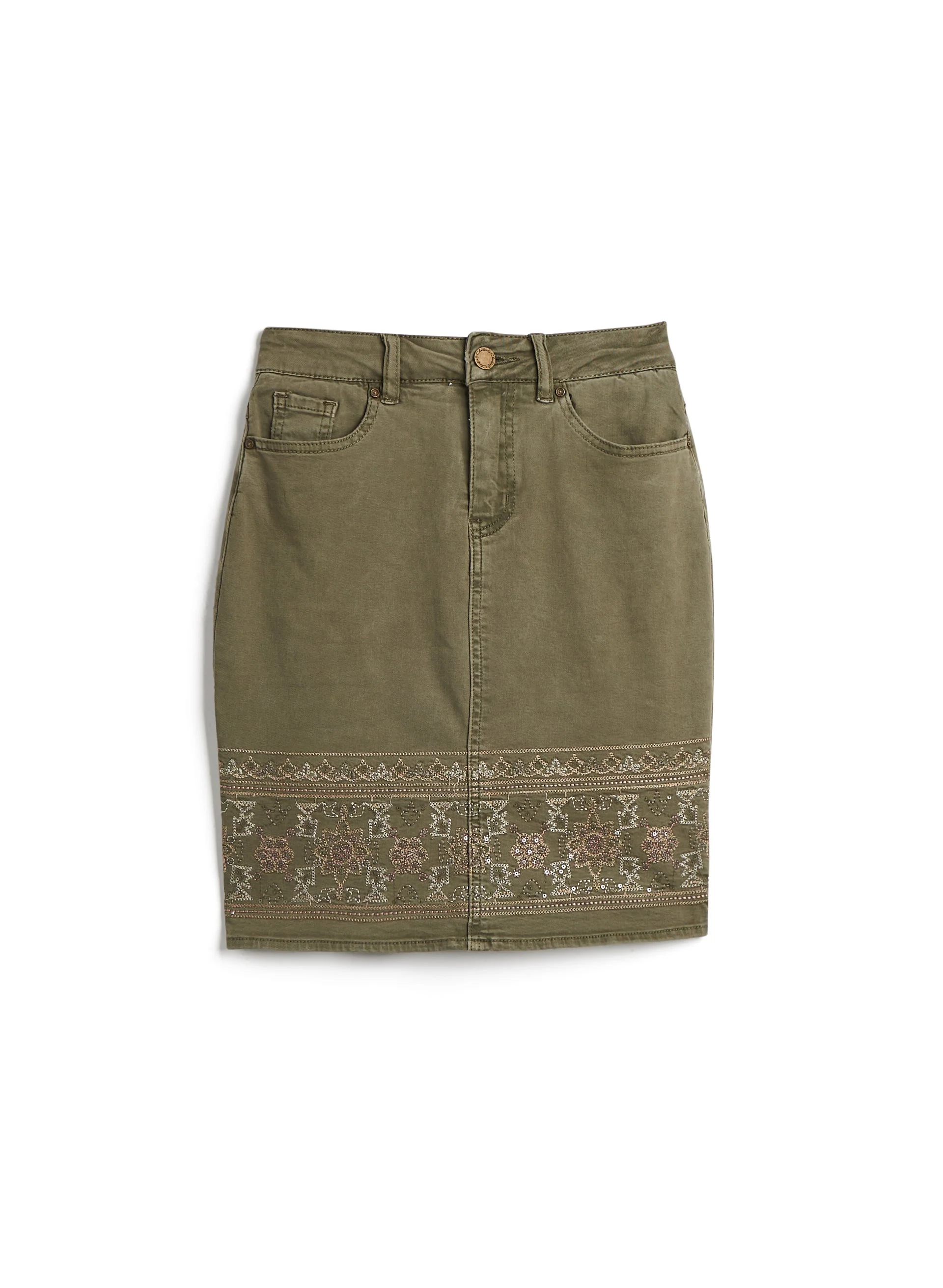 Charlie B - Embroidered Cotton Twill Skort - Image 5