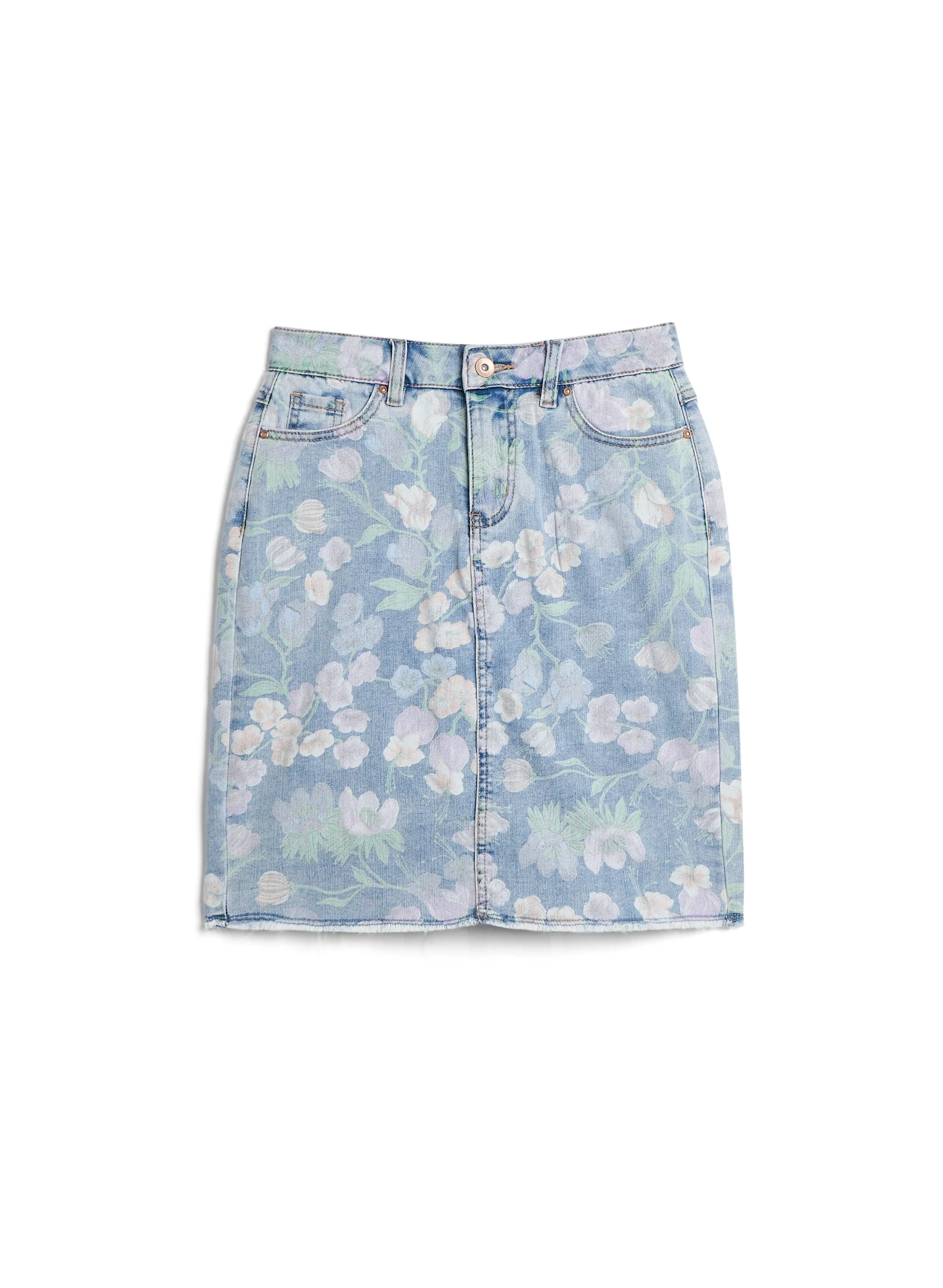 Charlie B - Floral Print Denim Skort - Image 5