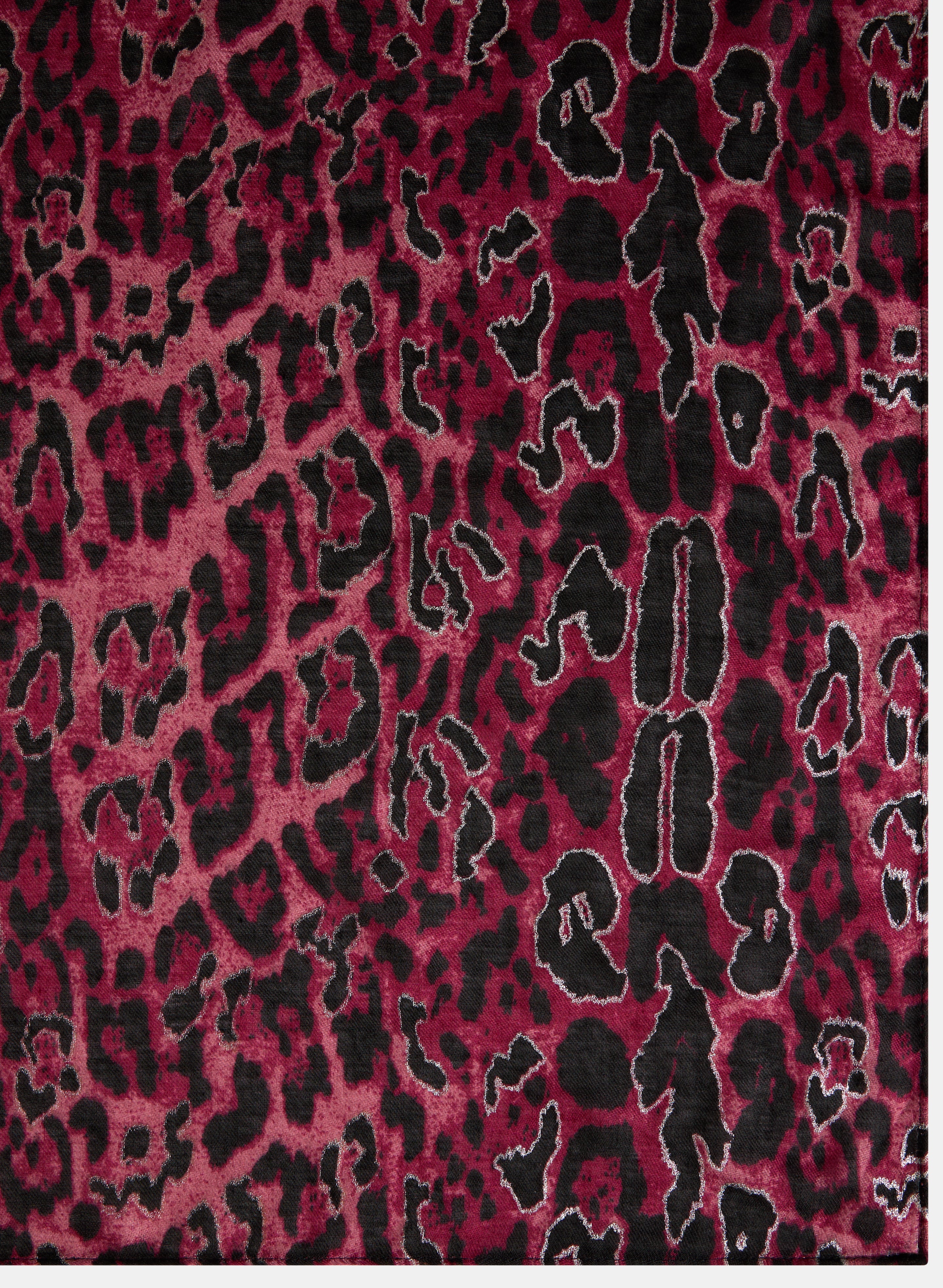 Cheetah Print Fringe Detail Scarf - Image 3