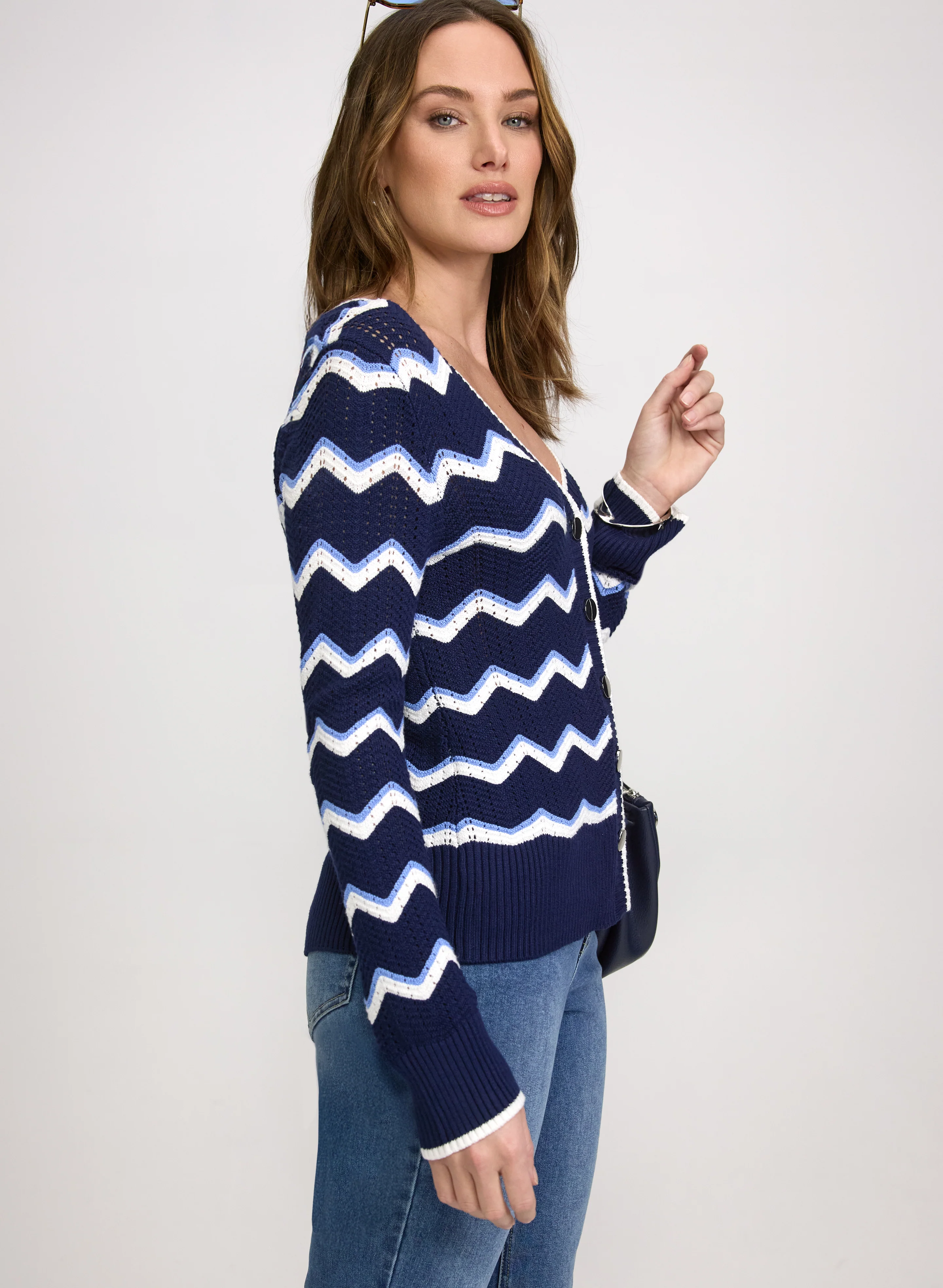 Chevron Stripe Cardigan - Image 8