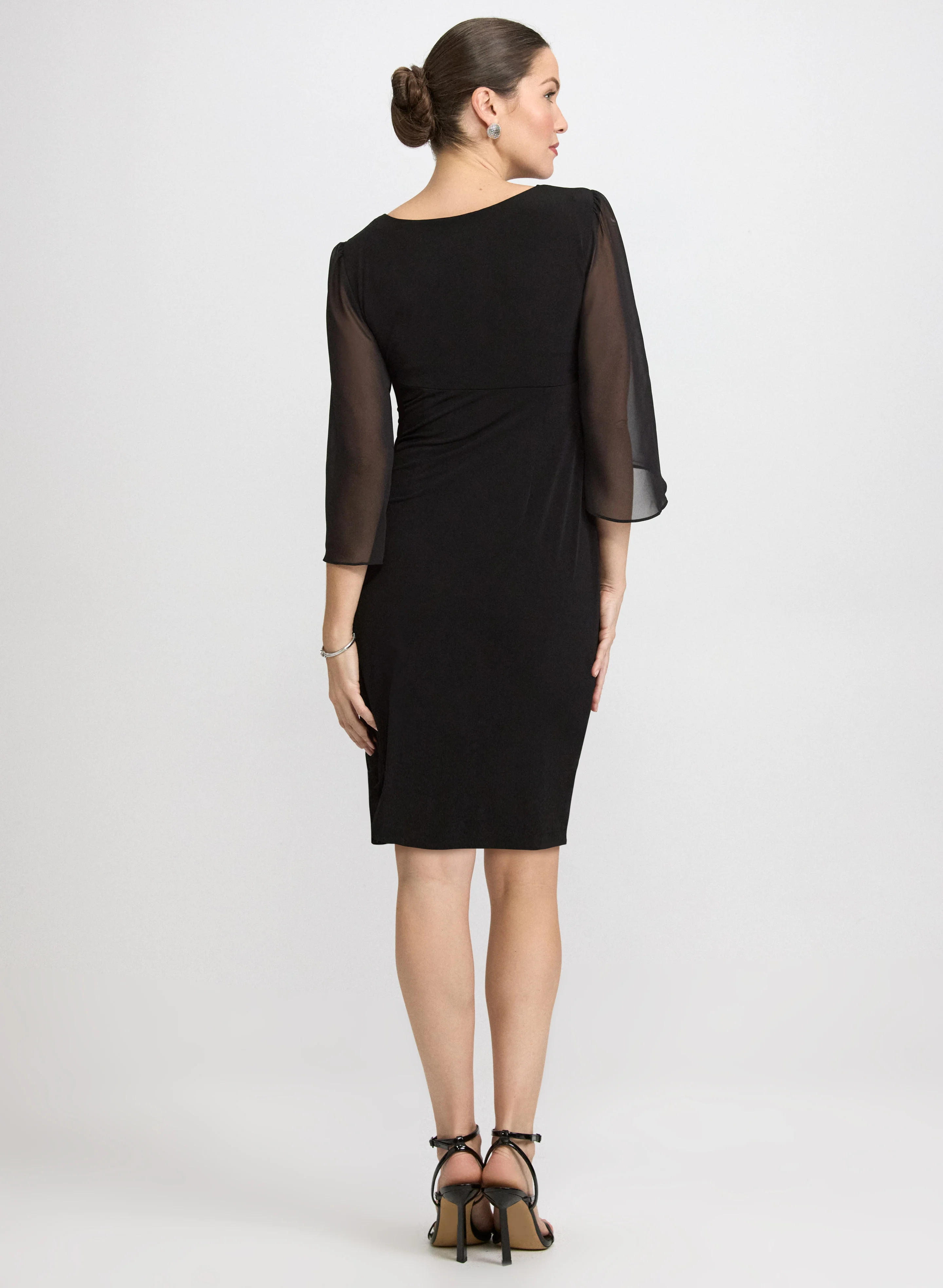 Chiffon Cape Sleeve Dress - Image 5