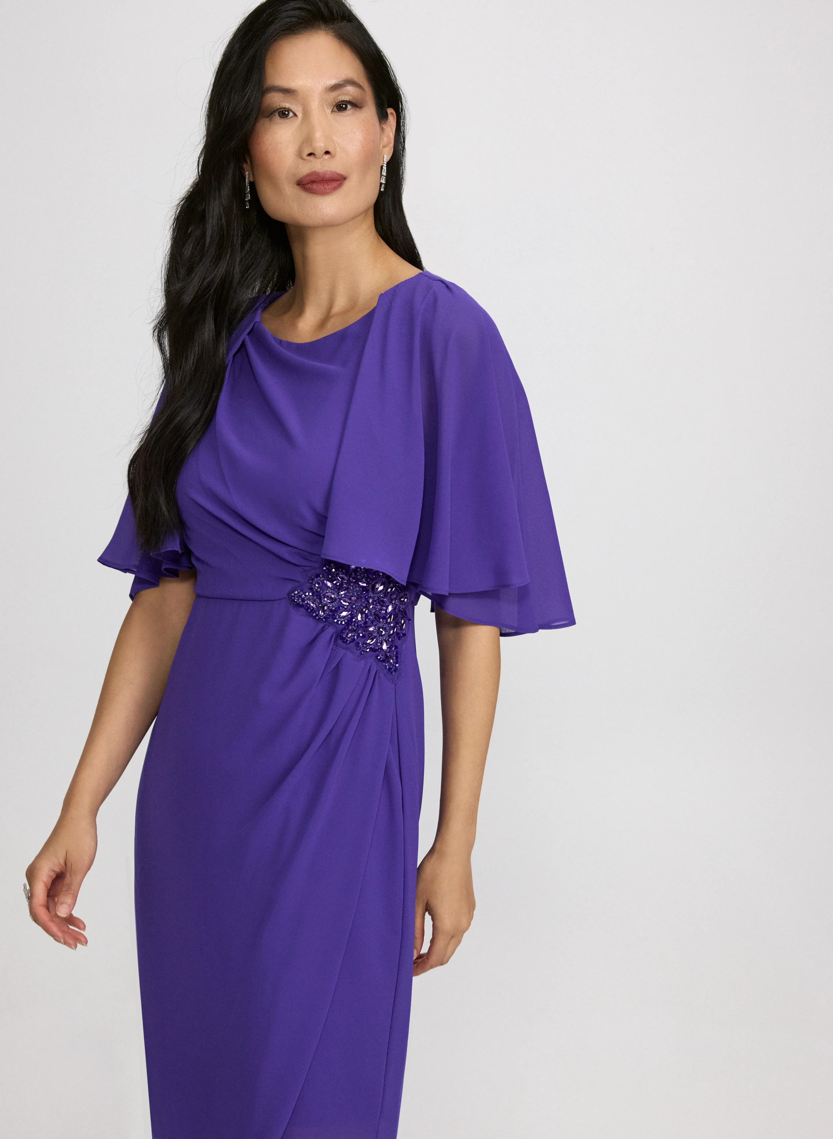 Chiffon Capelet Dress - Image 5