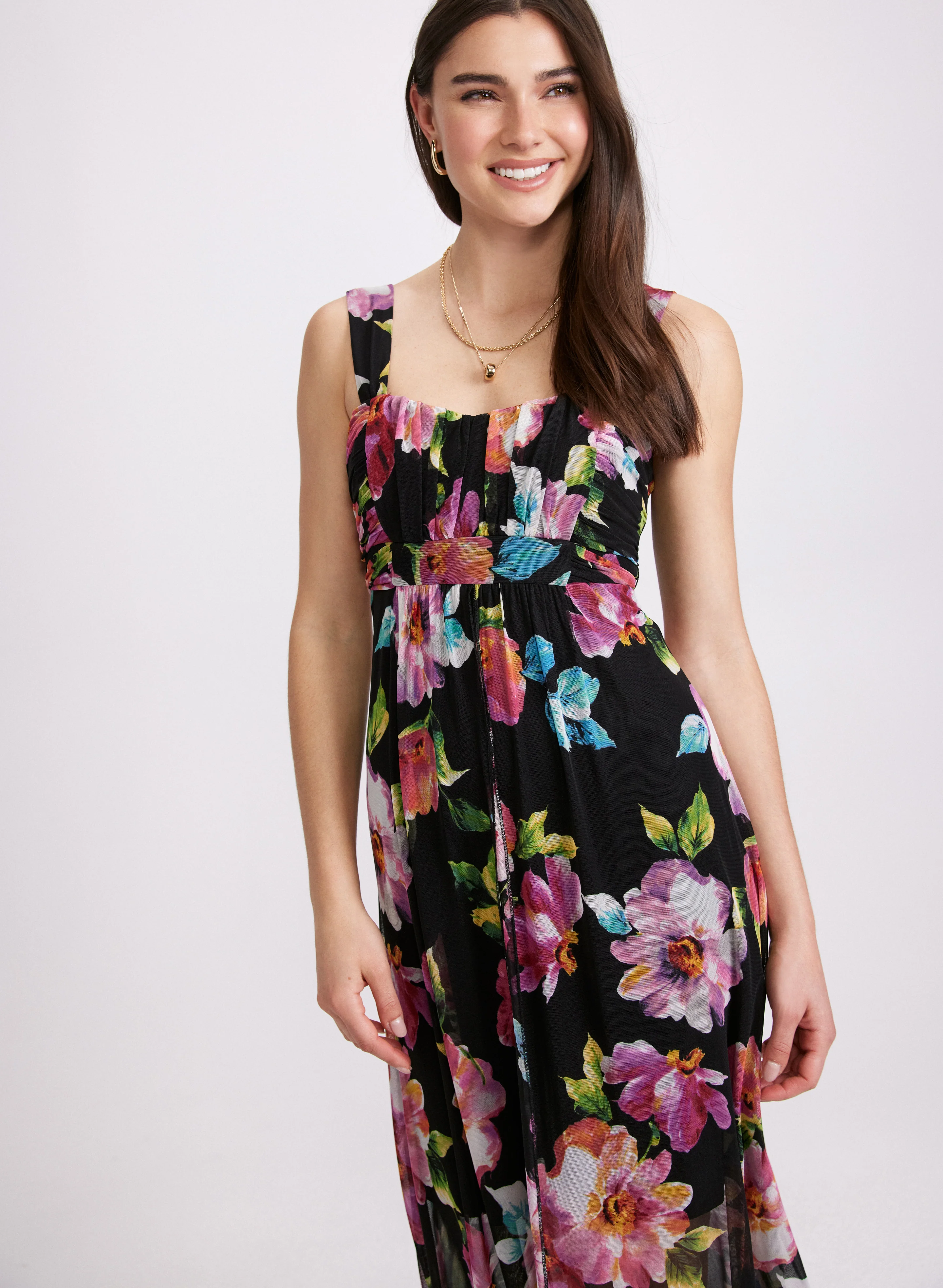 Chiffon Floral Maxi Dress - Image 4