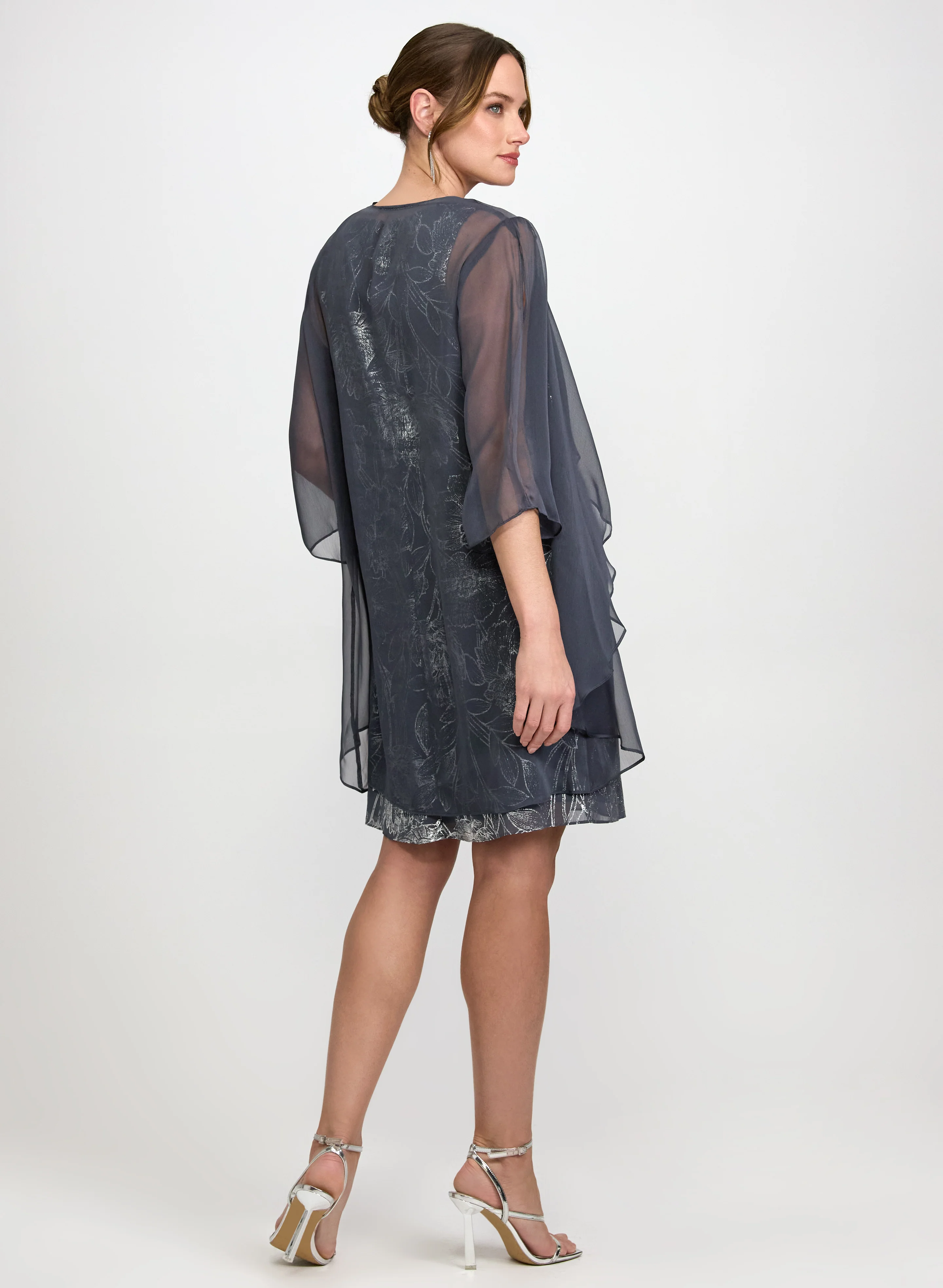 Chiffon Jacket & Floral Dress Set - Image 3