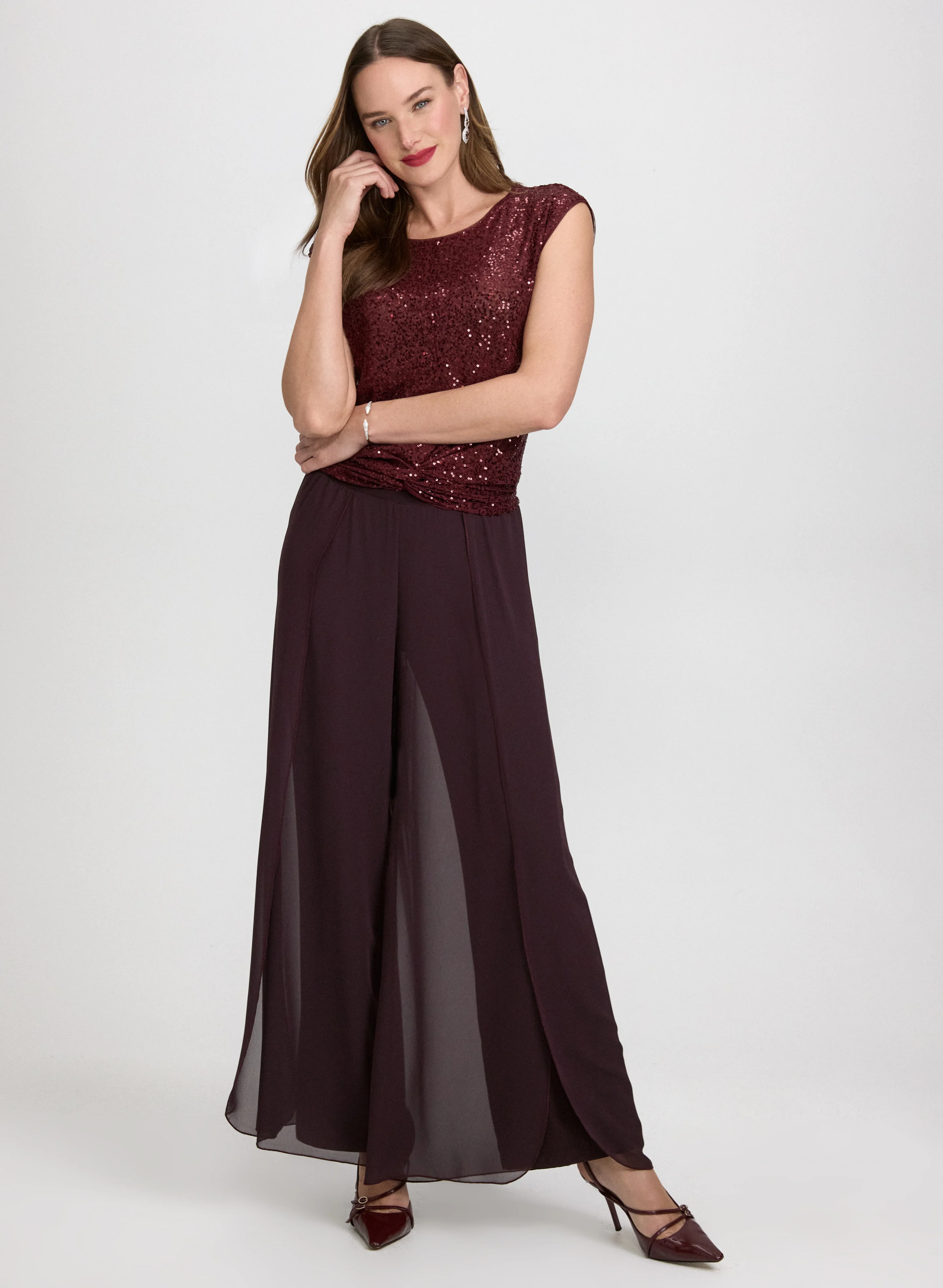 Chiffon Overlay Pants - Image 3