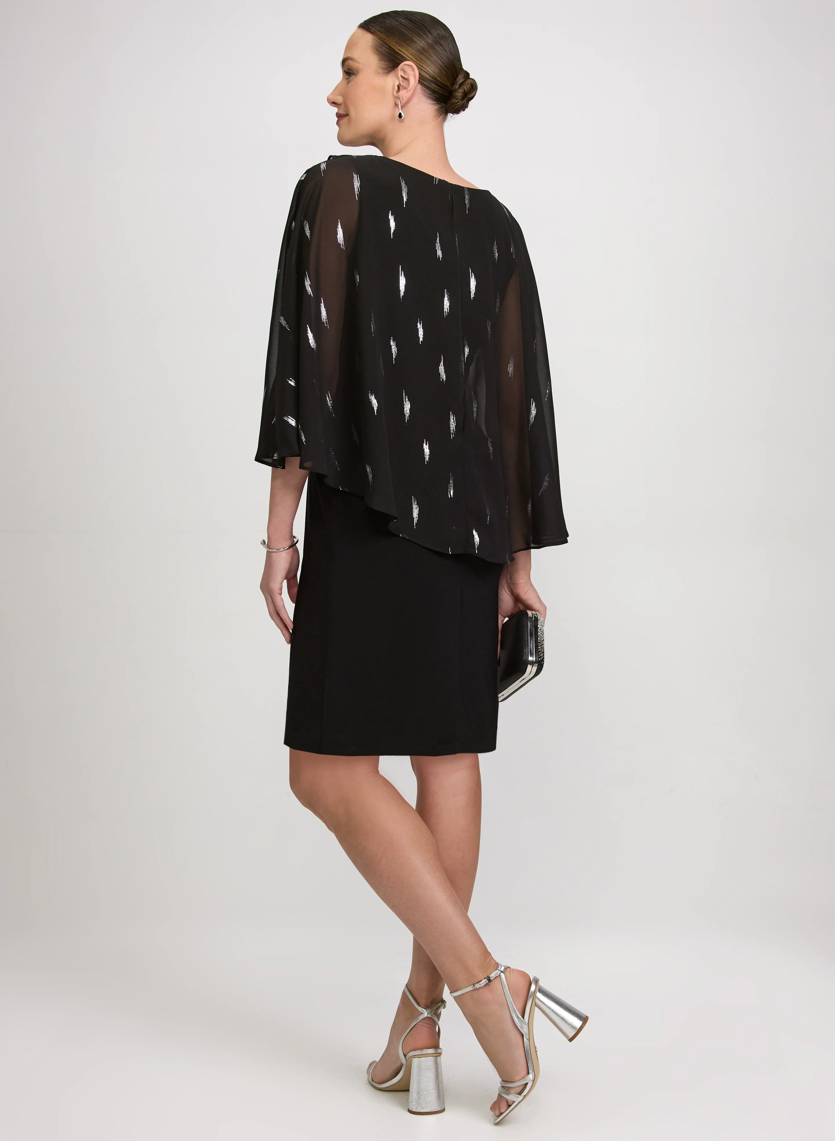 Chiffon Overlay Sheath Dress - Image 4