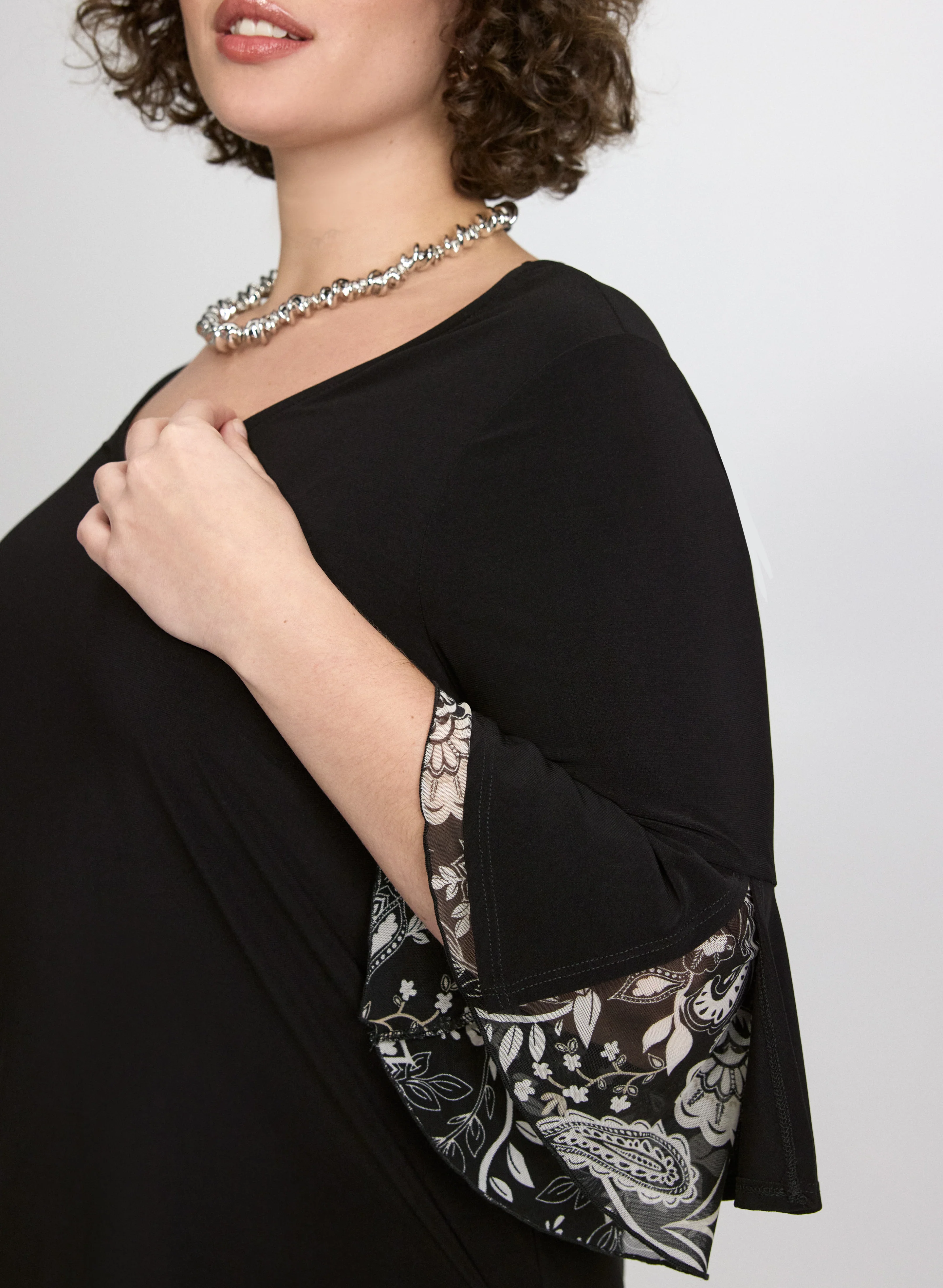 Chiffon Paisley Sleeve Top - Image 2