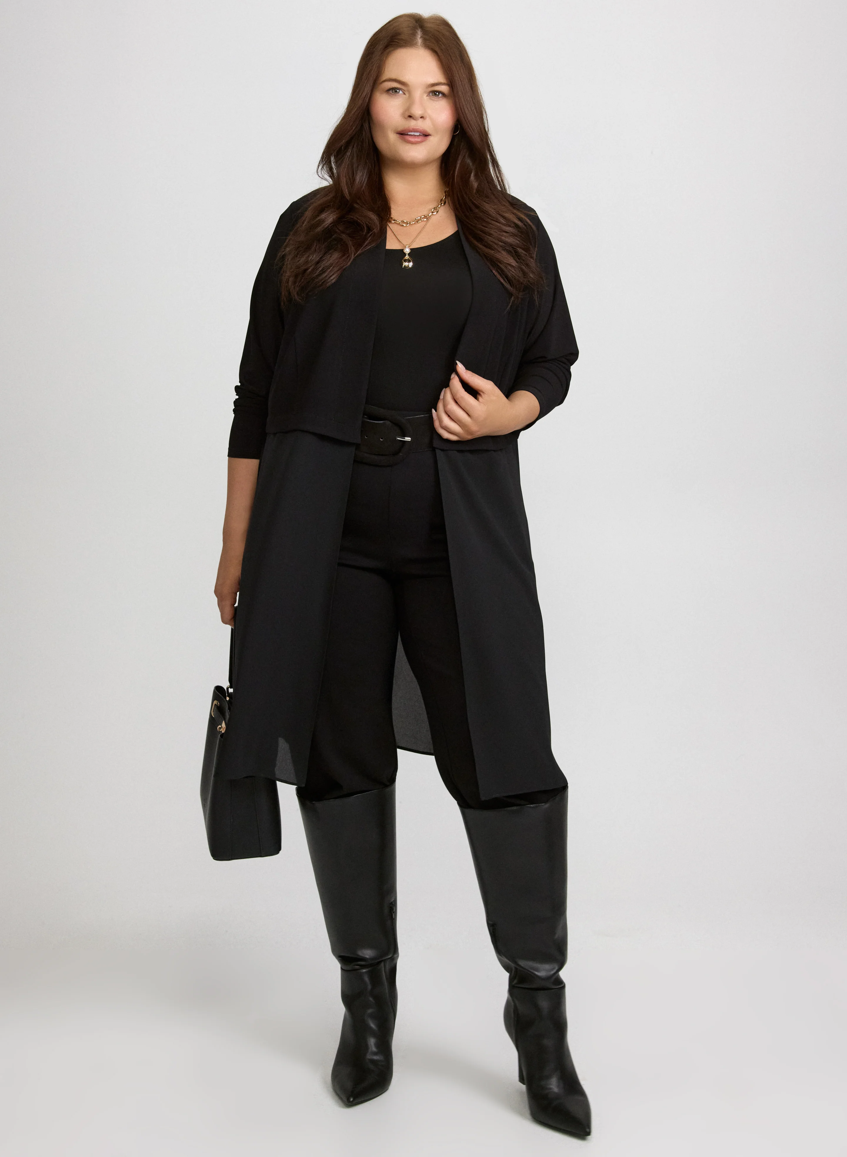 Chiffon Panel Cardigan - Image 3
