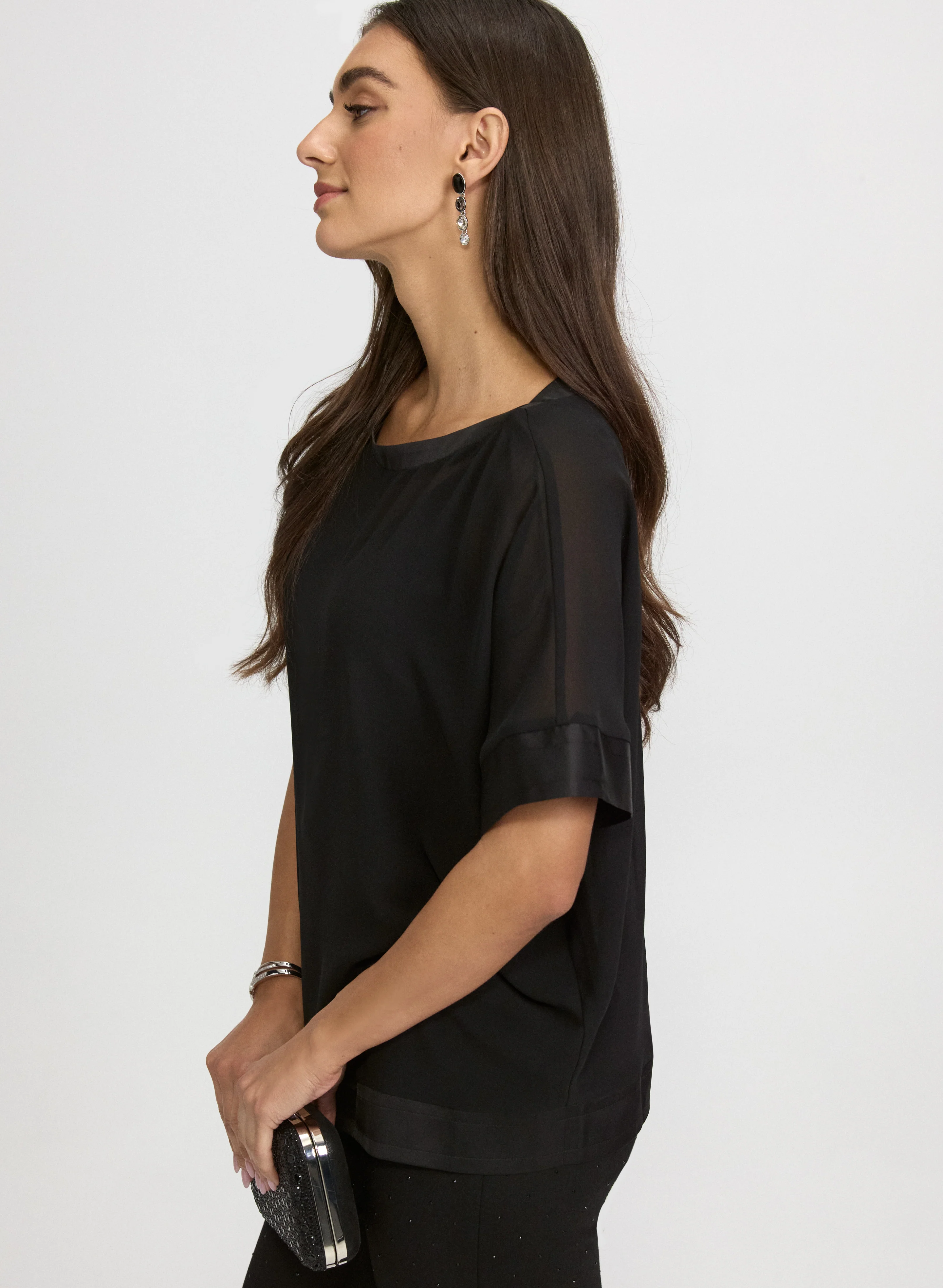Chiffon Short Sleeve Blouse - Image 2