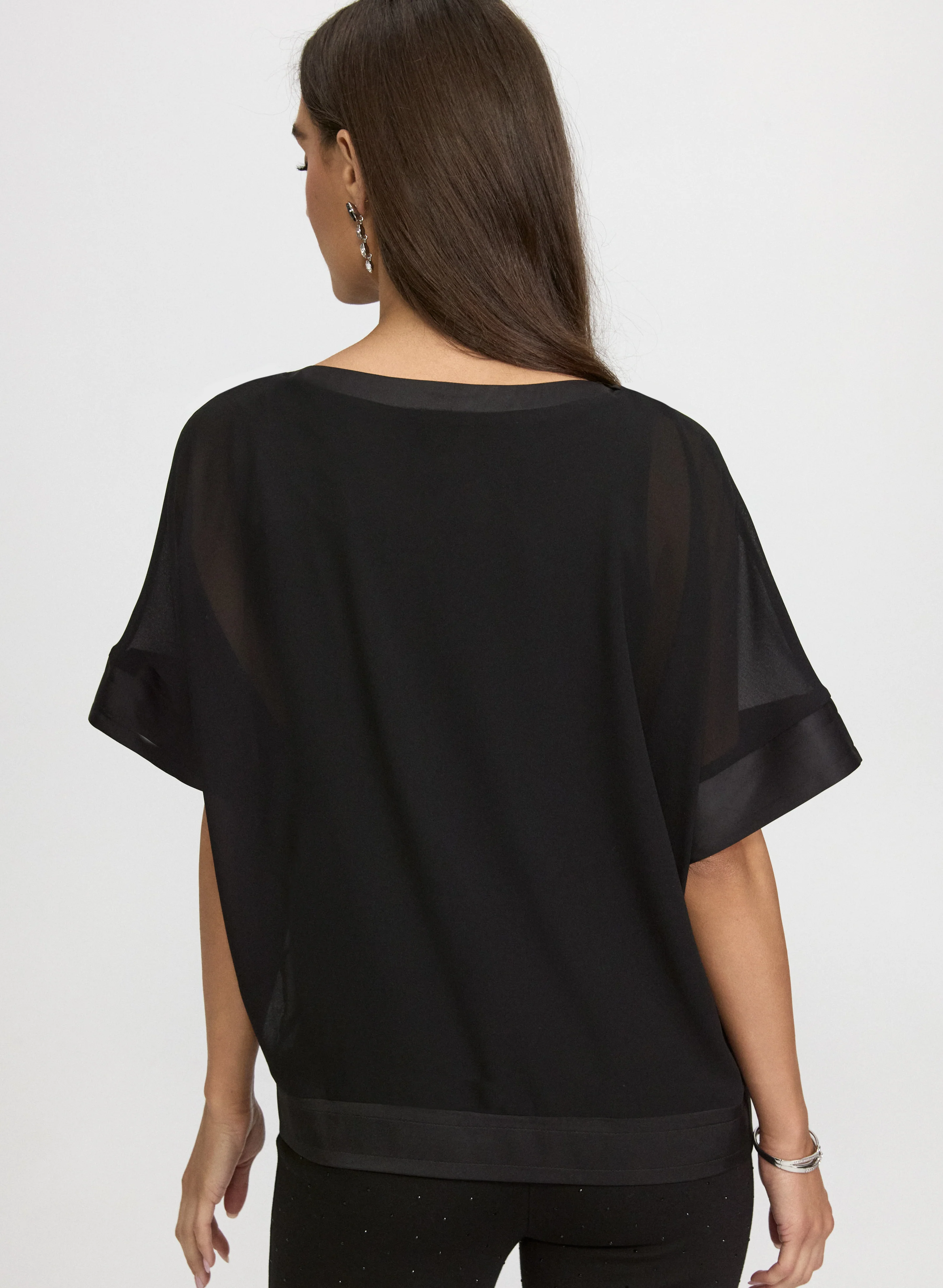 Chiffon Short Sleeve Blouse - Image 4
