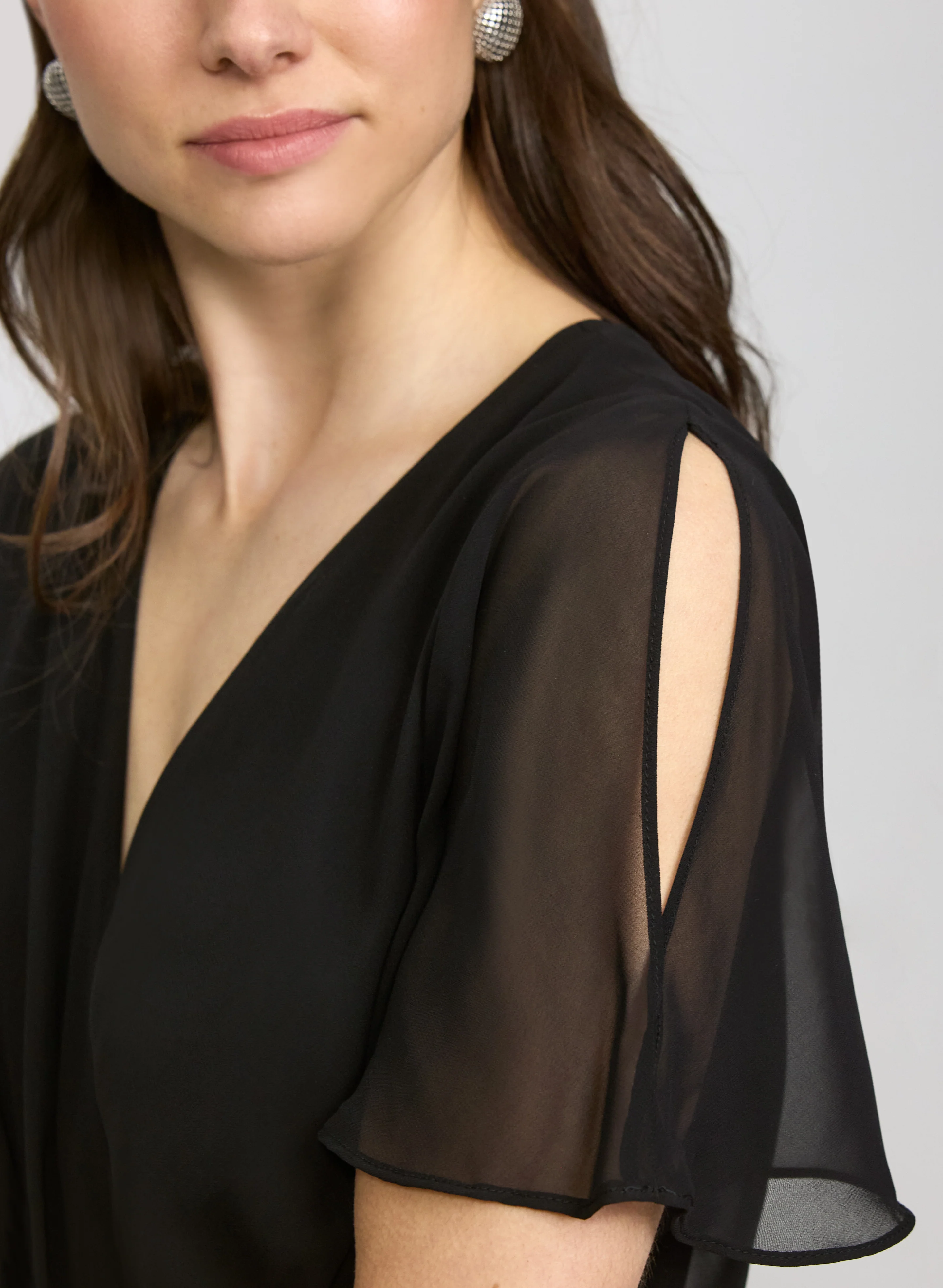 Chiffon Wrap-Style Dress - Image 2