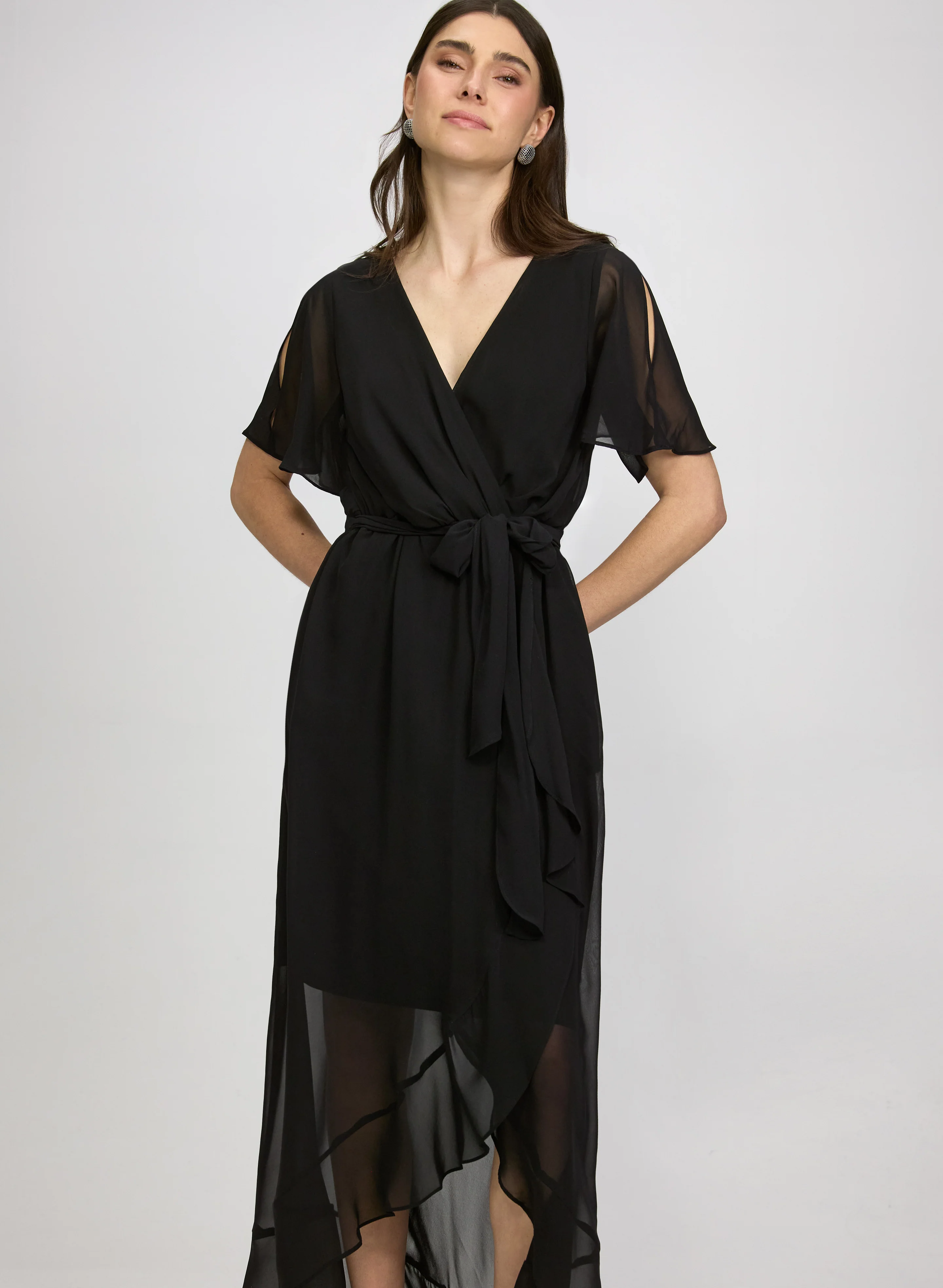Chiffon Wrap-Style Dress - Image 5
