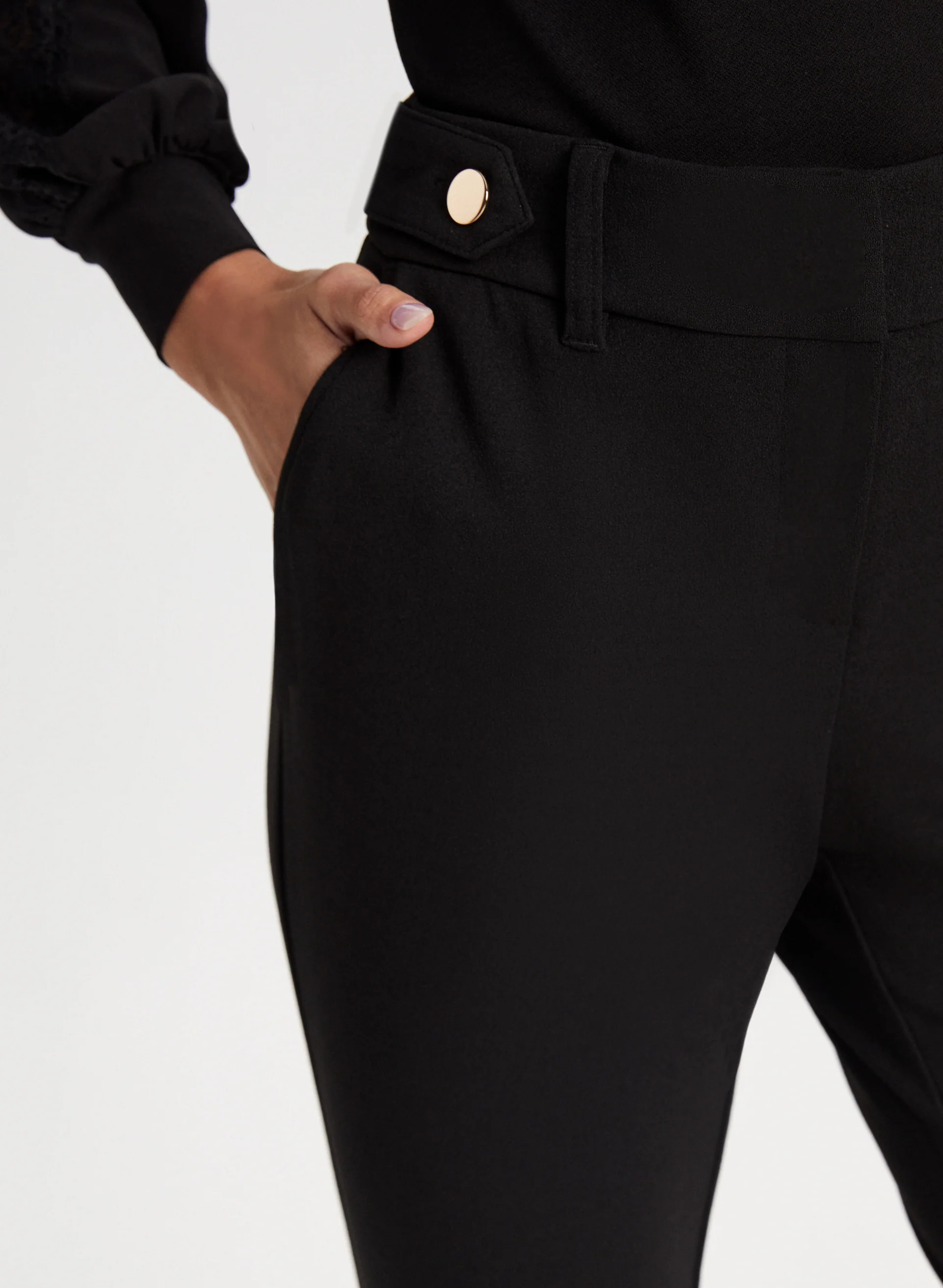City Fit Button Detail Pants - Image 5