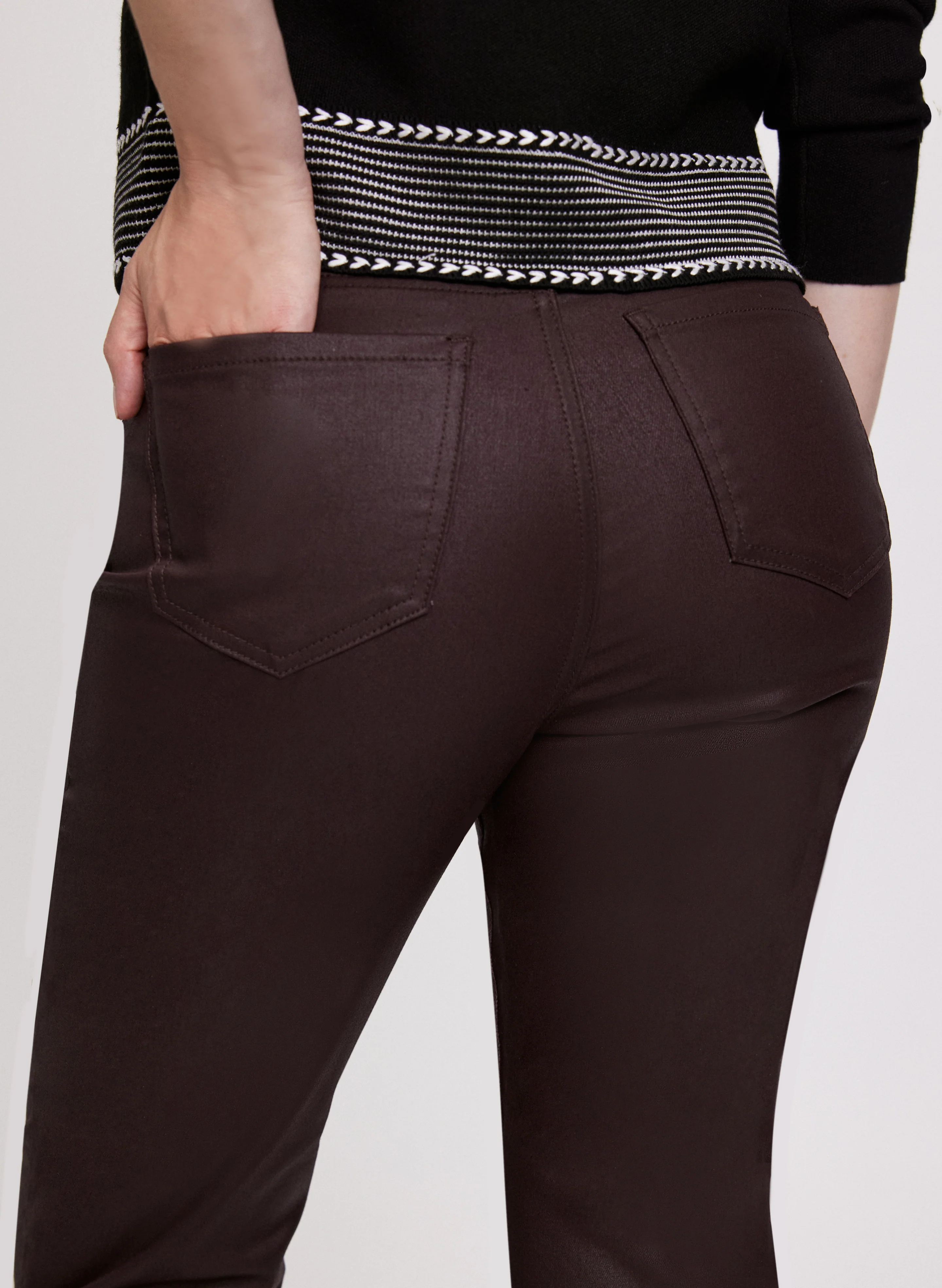 Coated Slim Leg Jeans - Image 5