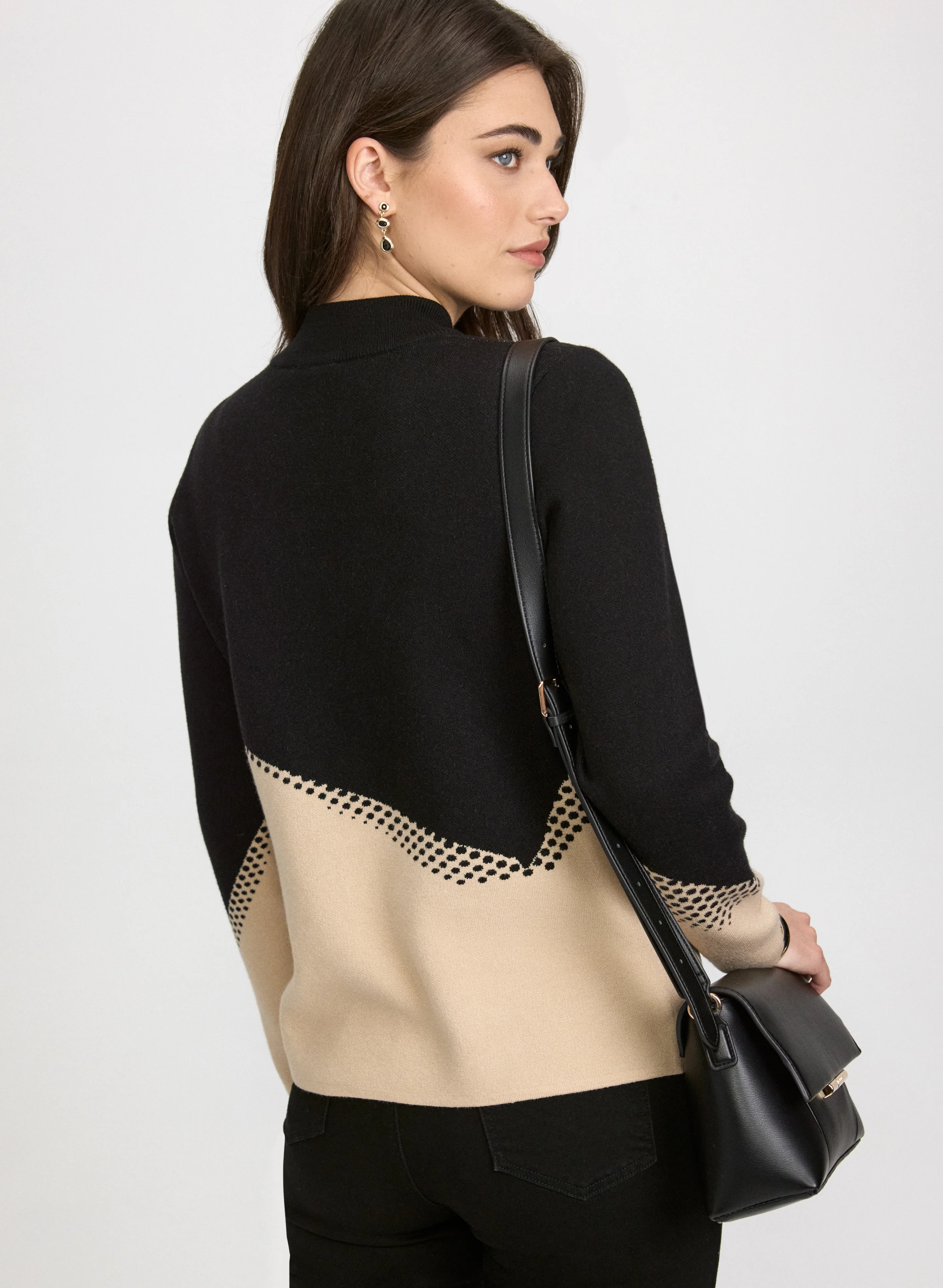 Colour Block Mock Neck Sweater - Image 4