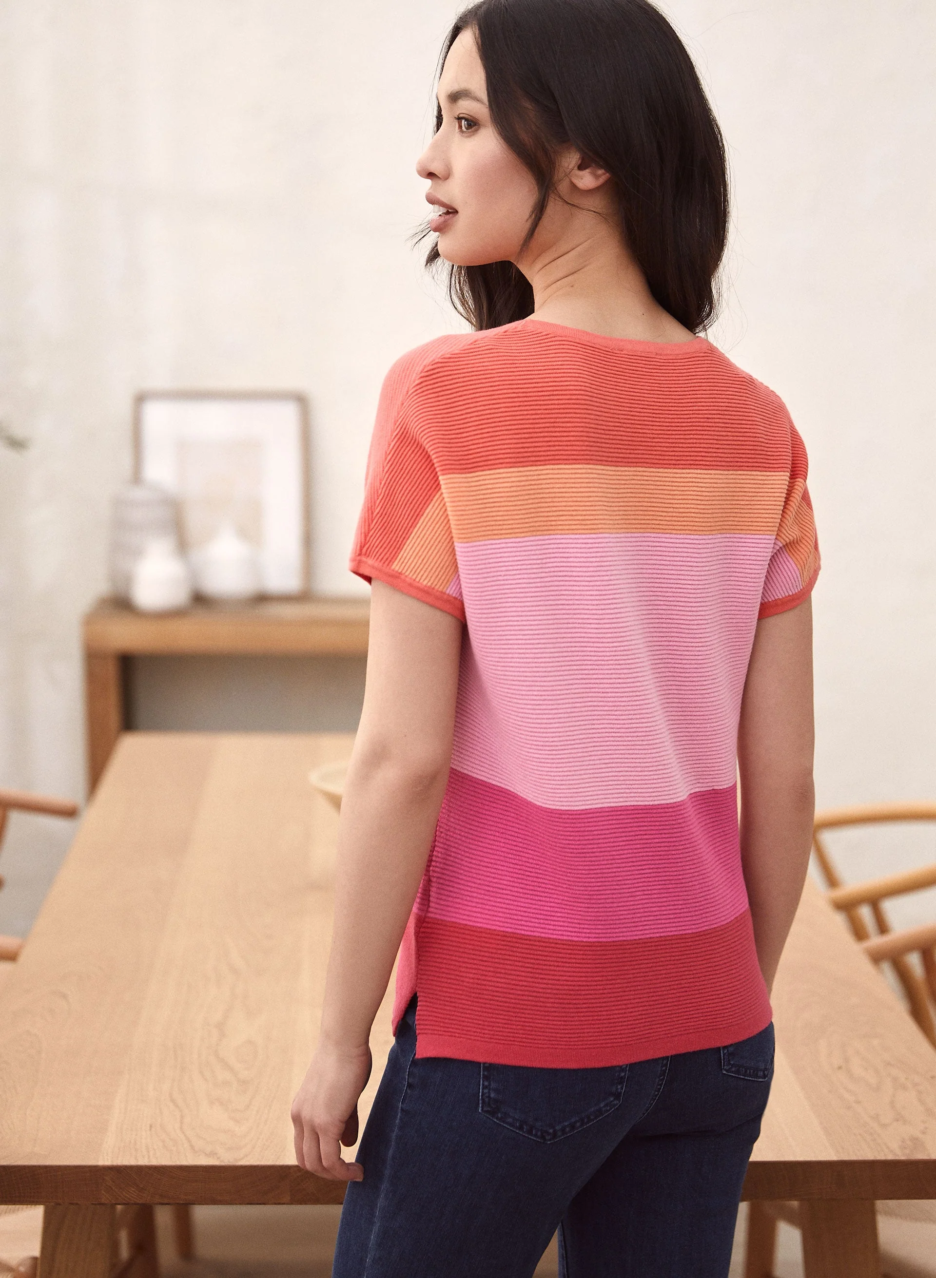Colour Block Short Sleeve Sweater - Image 2