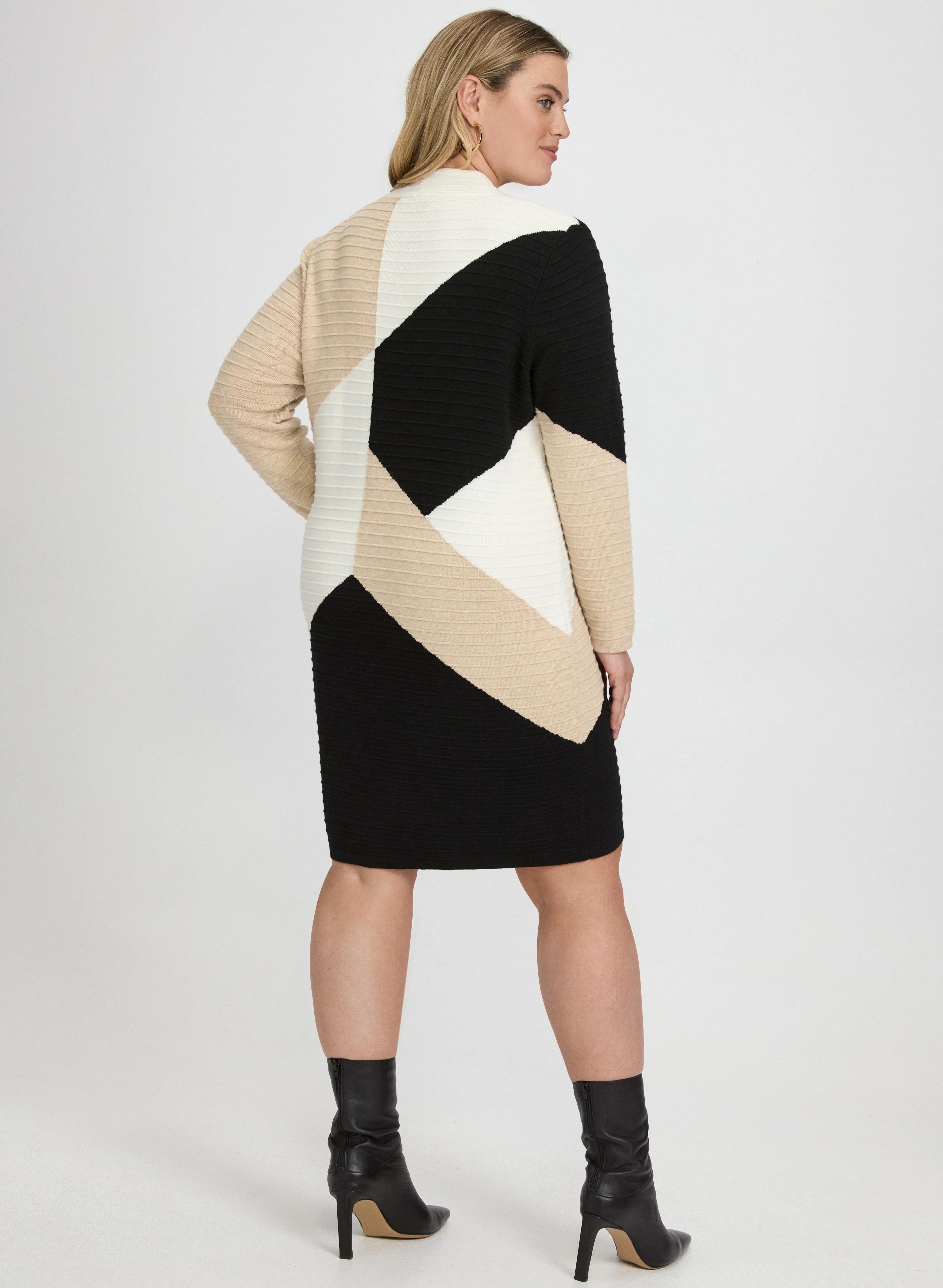 Colour Block Sweater Dress - Image 4